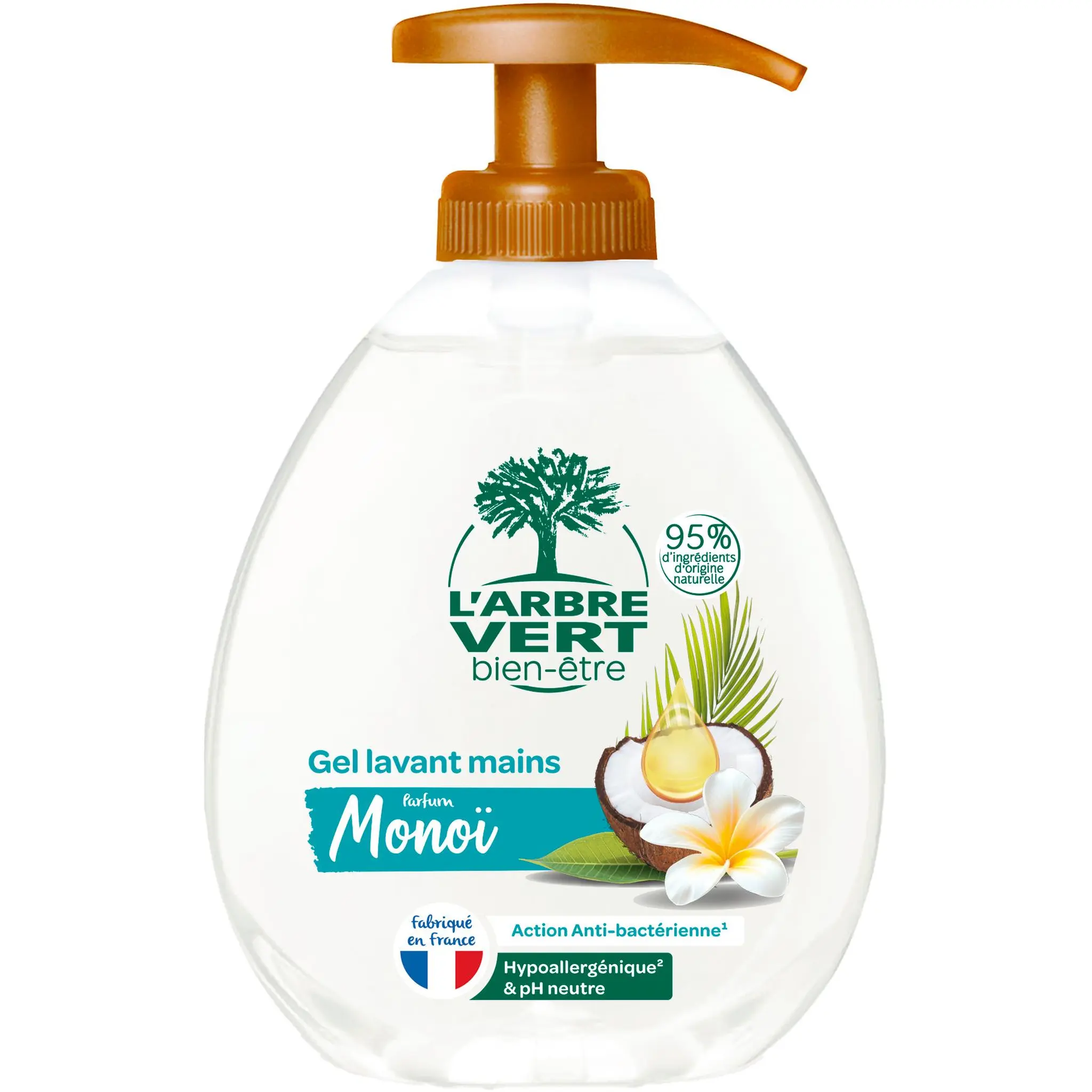 L'ARBRE VERT Gel lavant mains parfum Monoï