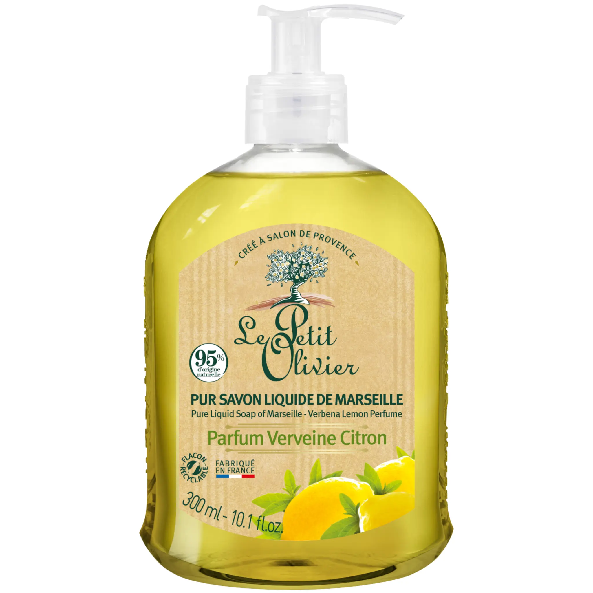 LE PETIT OLIVIER Pur savon liquide de Marseille verveine citron