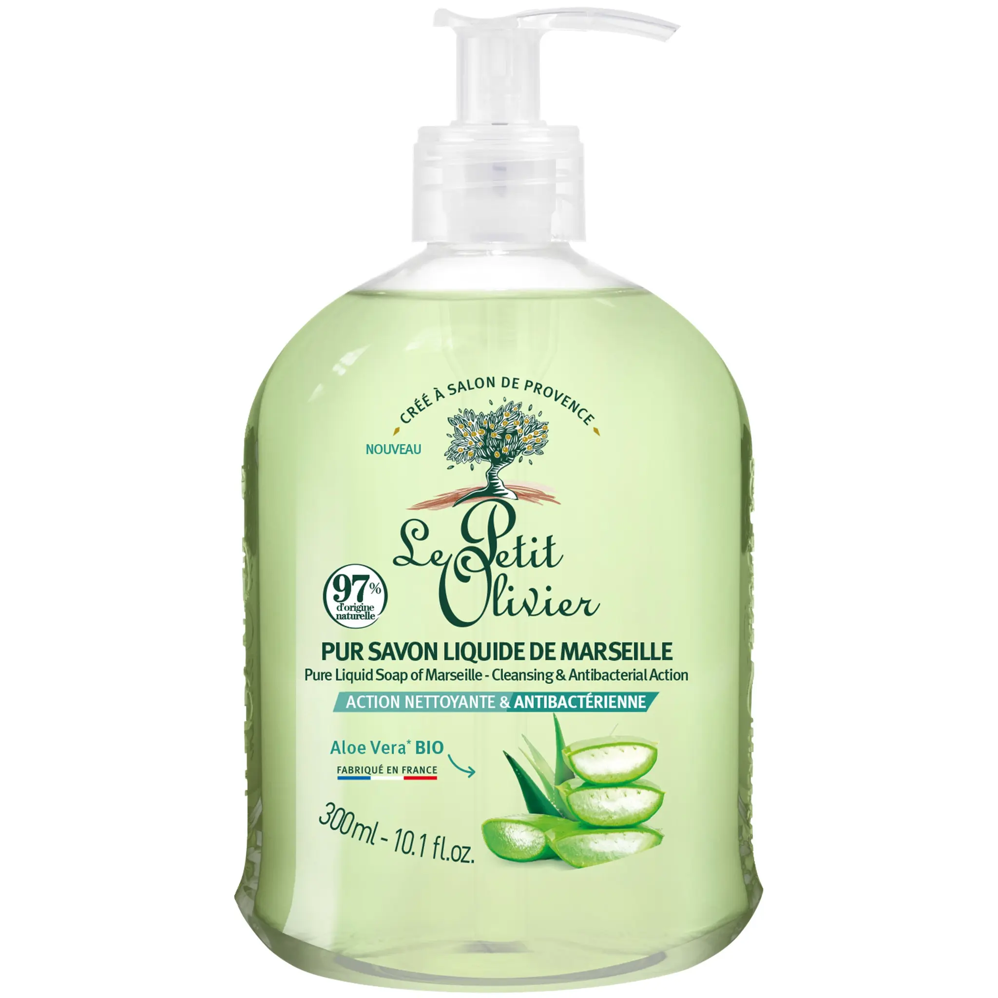 LE PETIT OLIVIER Pur savon liquide de Marseille nettoyant antibactérien aloe vera