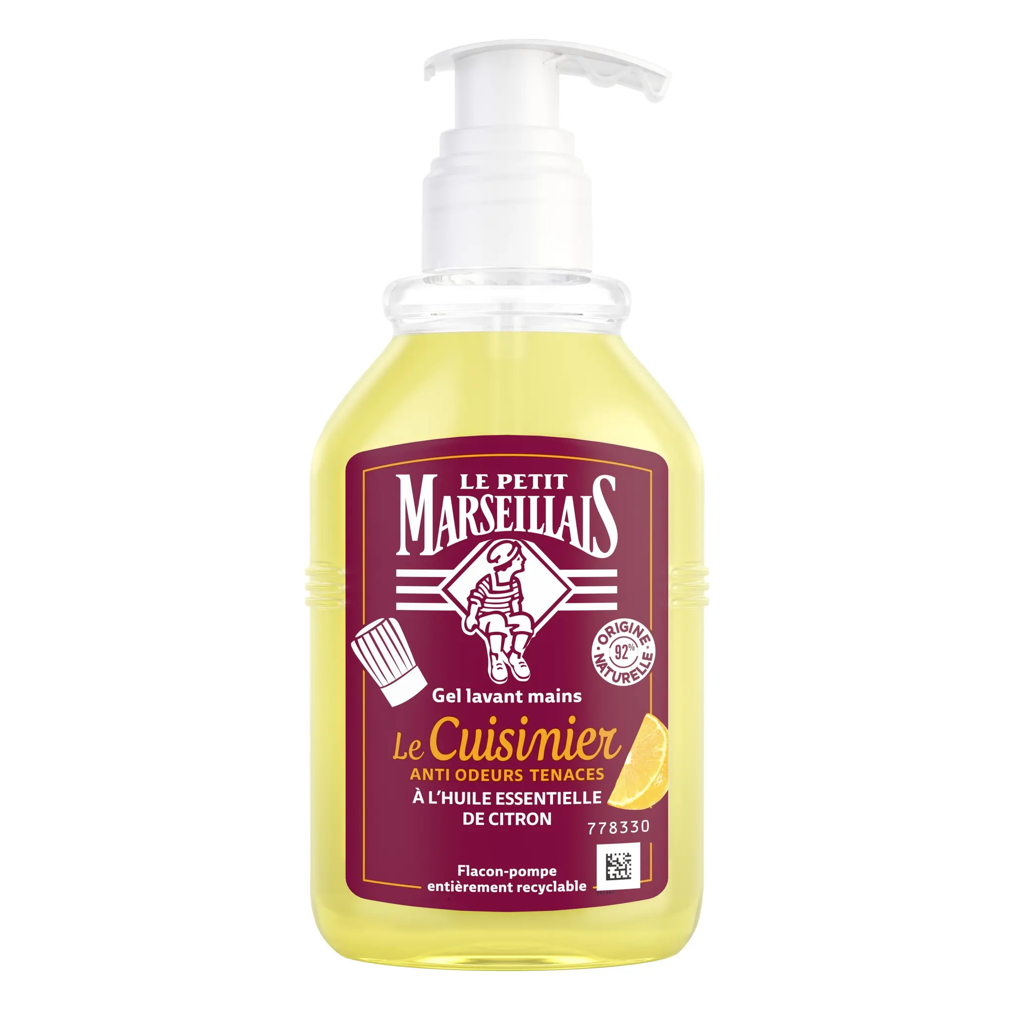 LE PETIT MARSEILLAIS Le Cuisinier Savon liquide mains à l'huile essentielle de citron