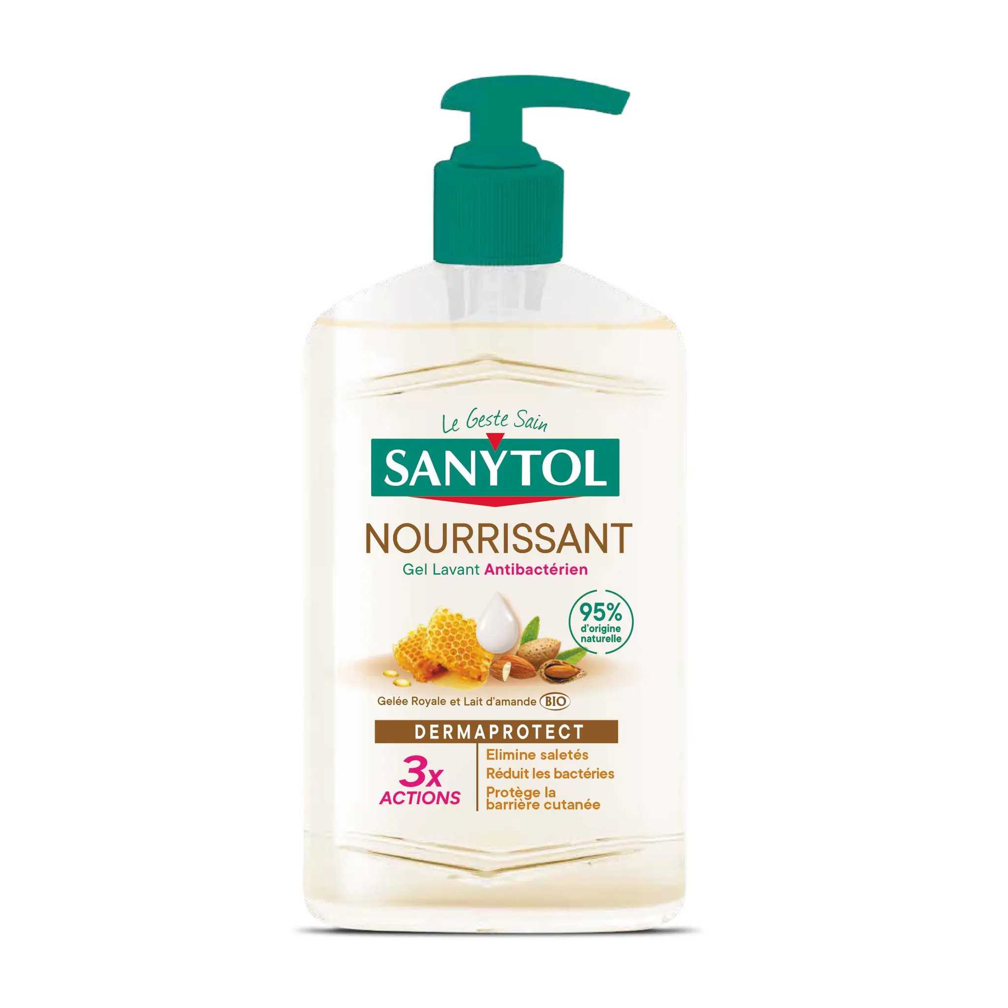 SANYTOL Gel lavant antibactérien nourrissant à la gelée royale et lait d'amande bio
