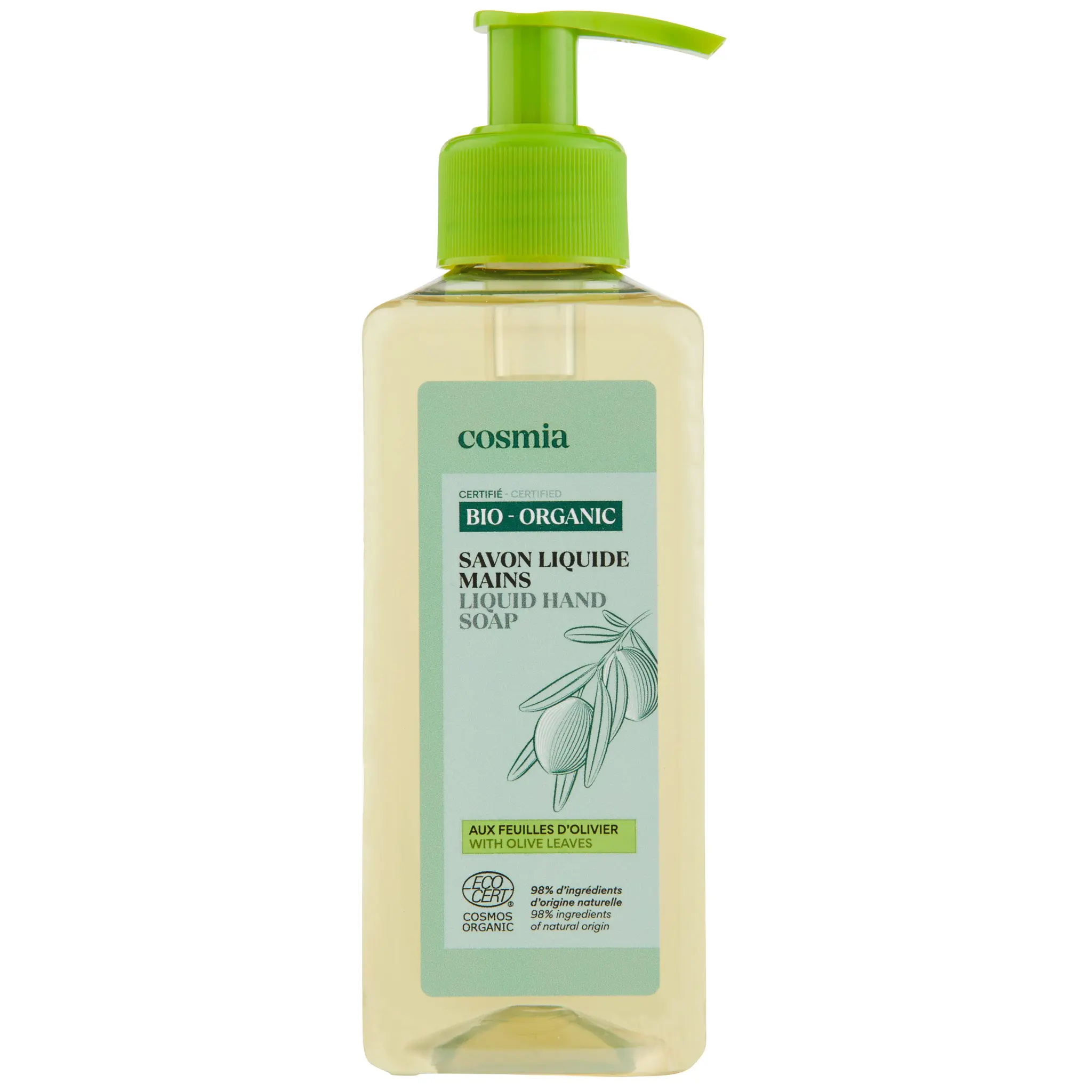 COSMIA BIO Savon liquide mains aux feuilles d'olivier