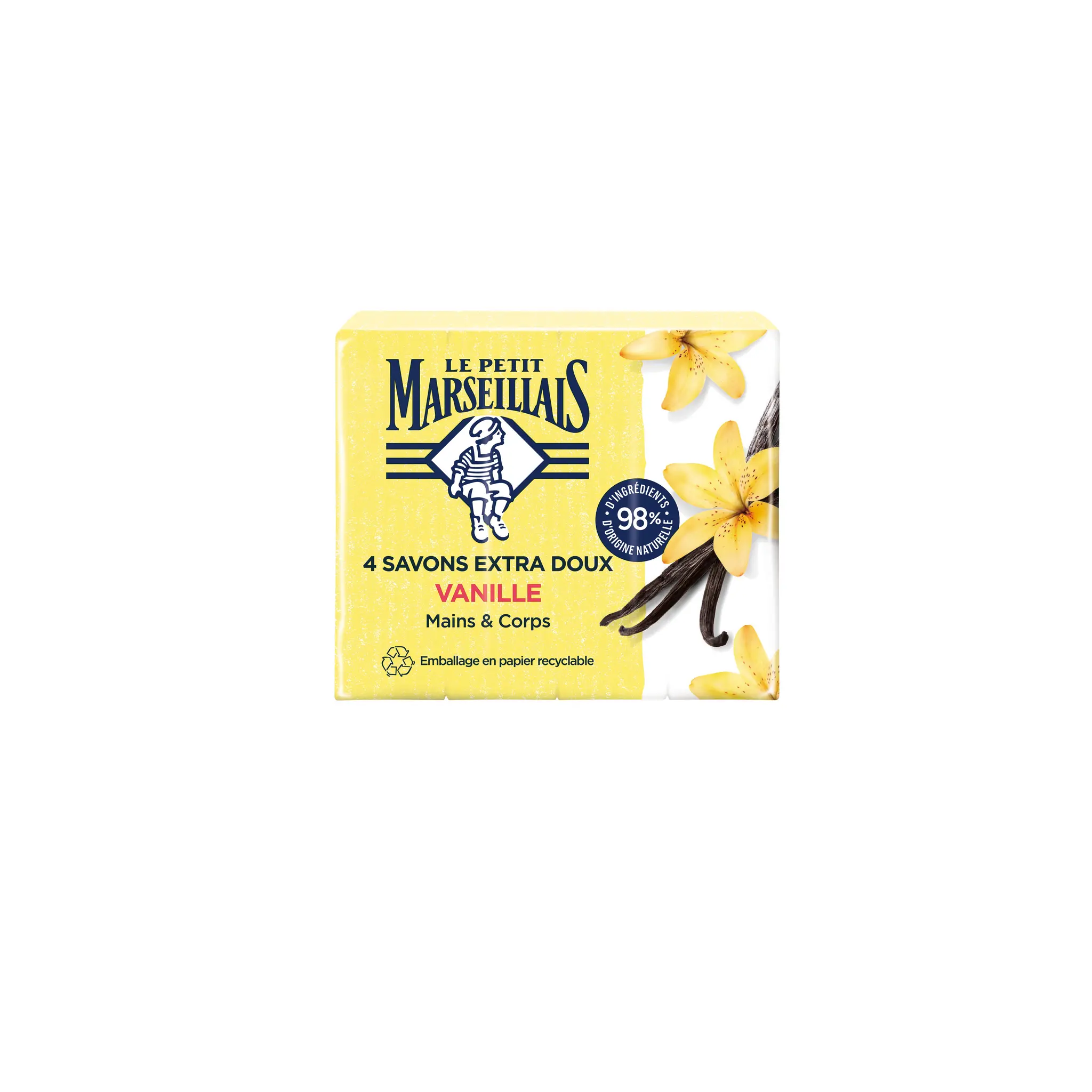 LE PETIT MARSEILLAIS Savon solide extra doux mains et corps vanille