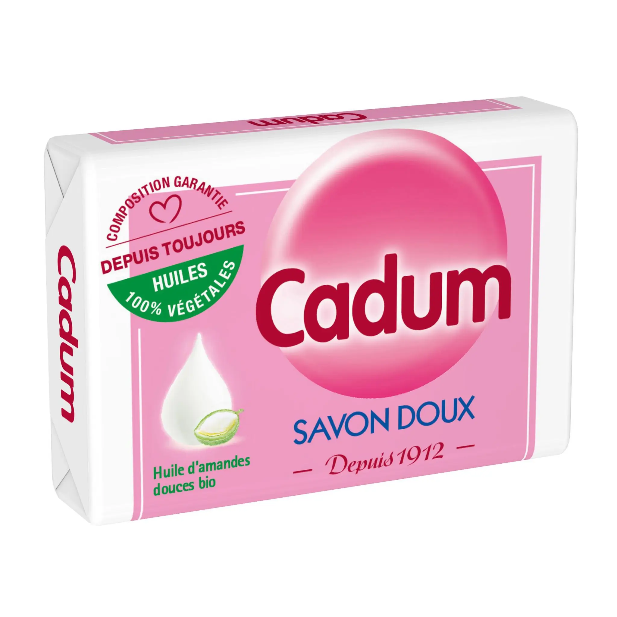 CADUM Savon solide doux à l'huile d'amandes douces bio
