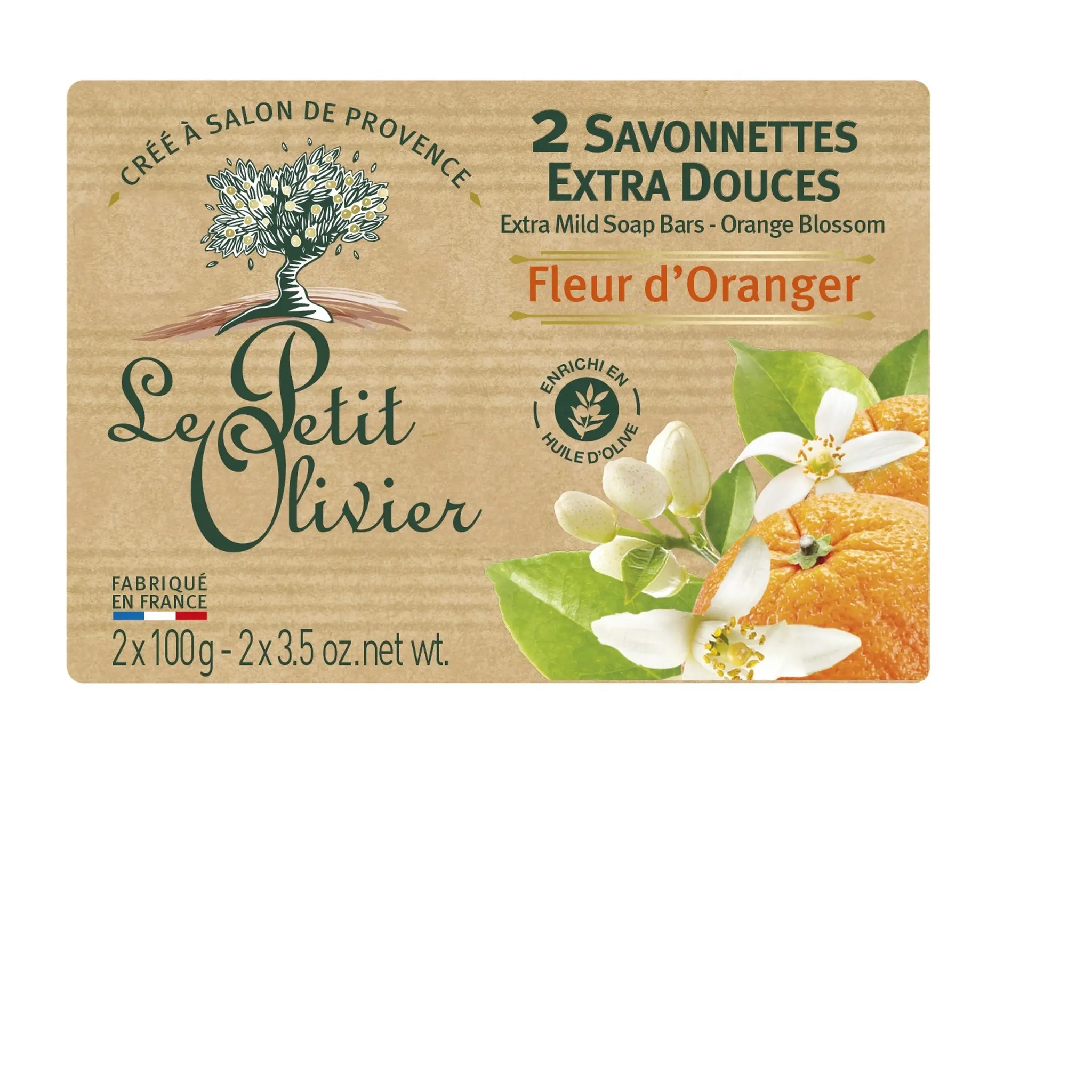 LE PETIT OLIVIER Savonnettes extra douces fleur d'oranger