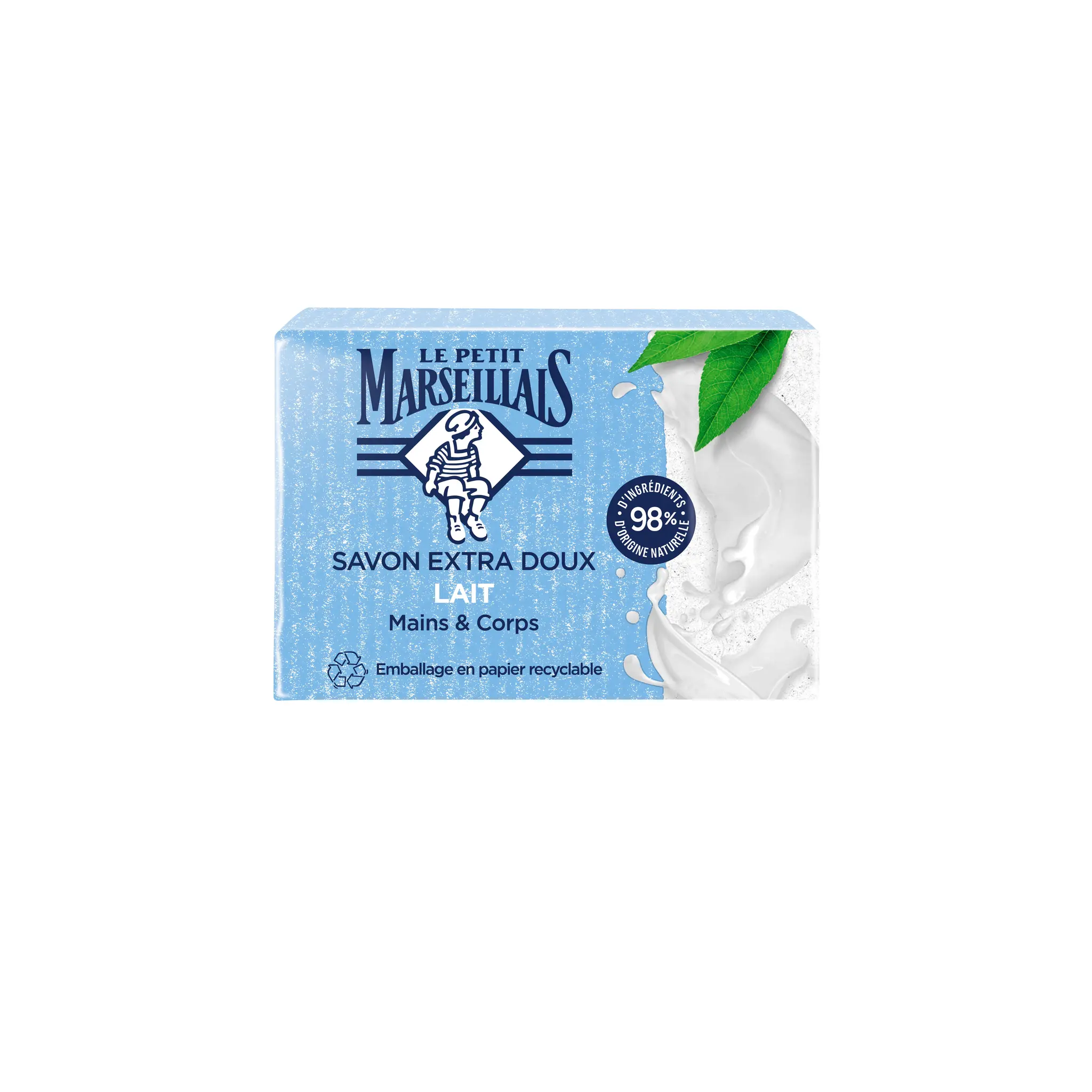 LE PETIT MARSEILLAIS Savon solide extra doux lait mains et corps