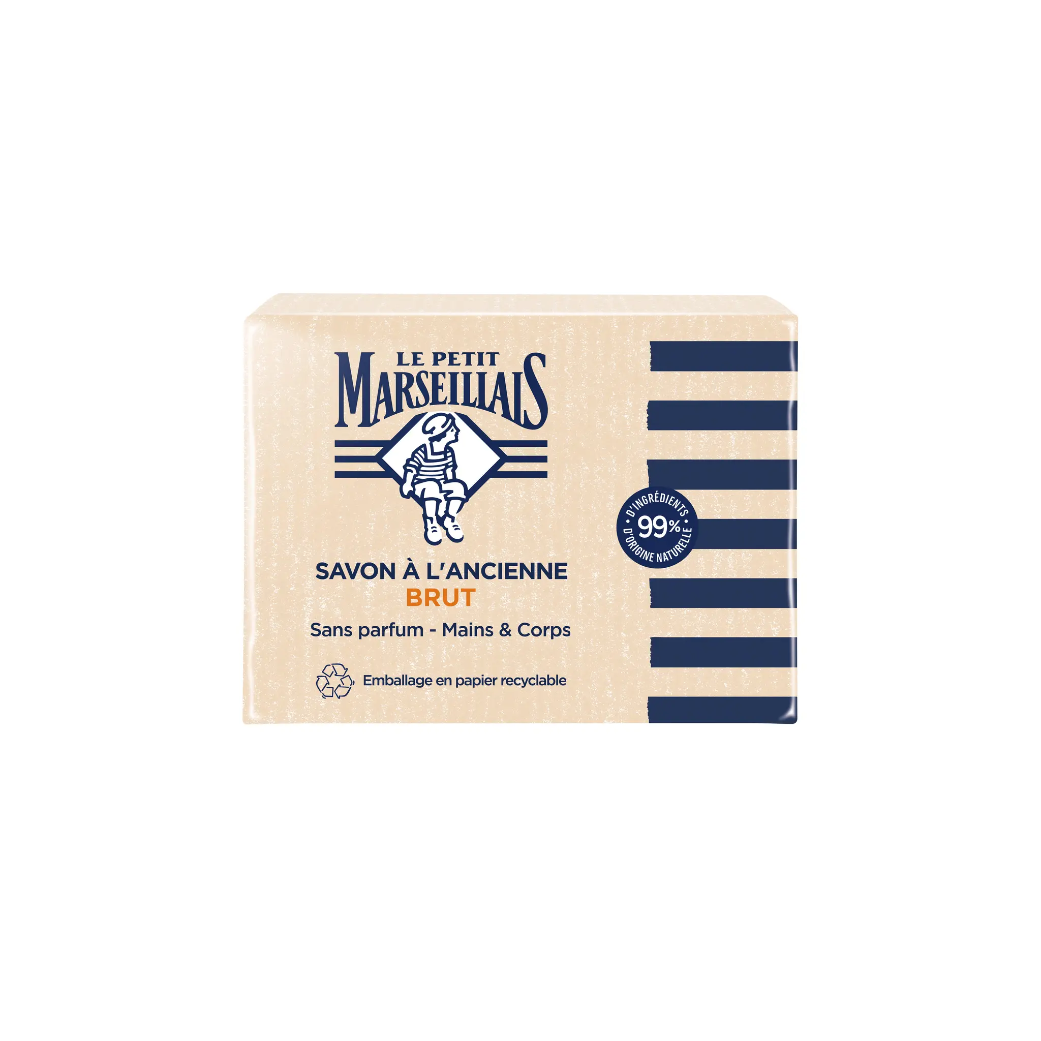 LE PETIT MARSEILLAIS Savon solide mains et corps à l'ancienne sans parfum
