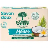 L'ARBRE VERT Savon doux hypoallergénique parfum Monoï
