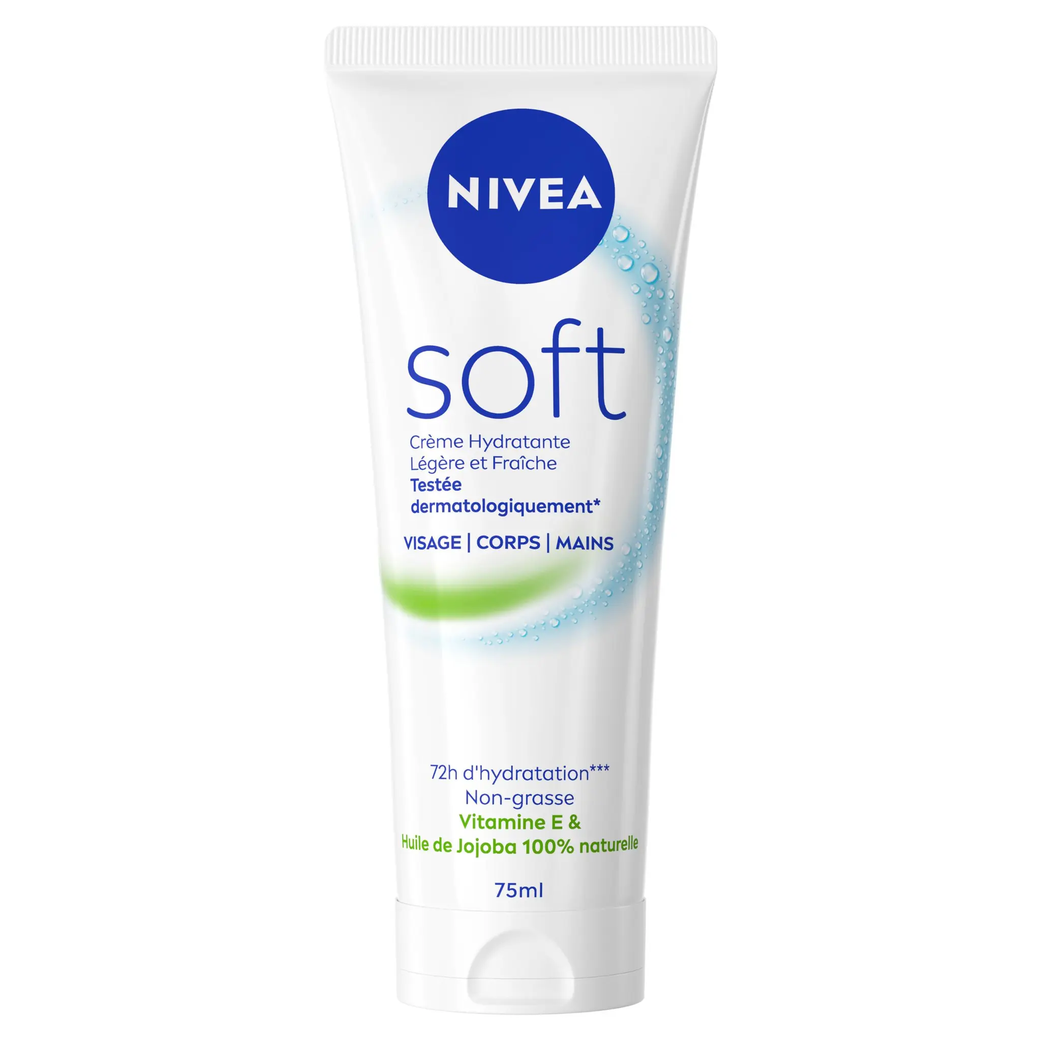 NIVEA Soft Crème de soin hydratante visage corps et mains à l'huile de jojoba et vitamine E