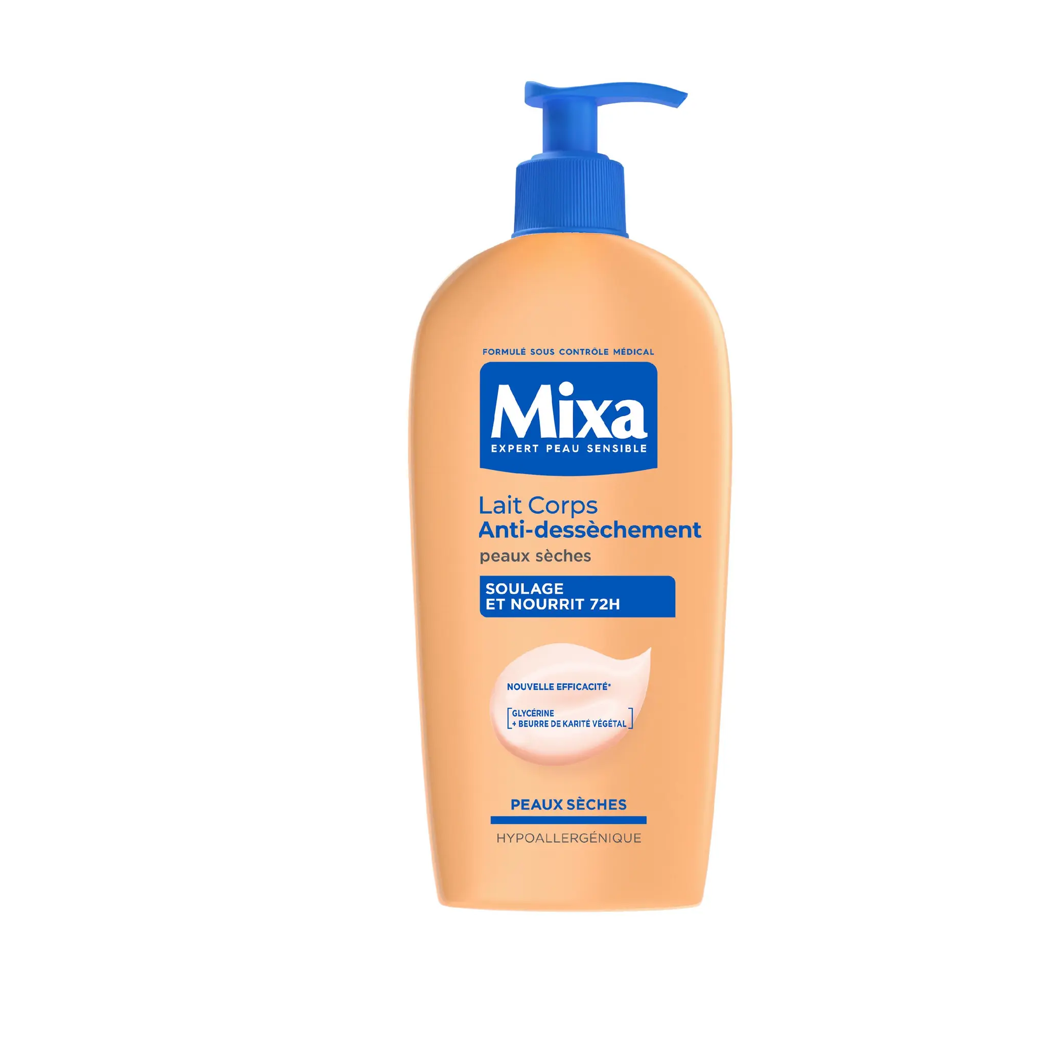 MIXA Lait corps anti-dessèchement glycérine et beurre de karité peaux sèches