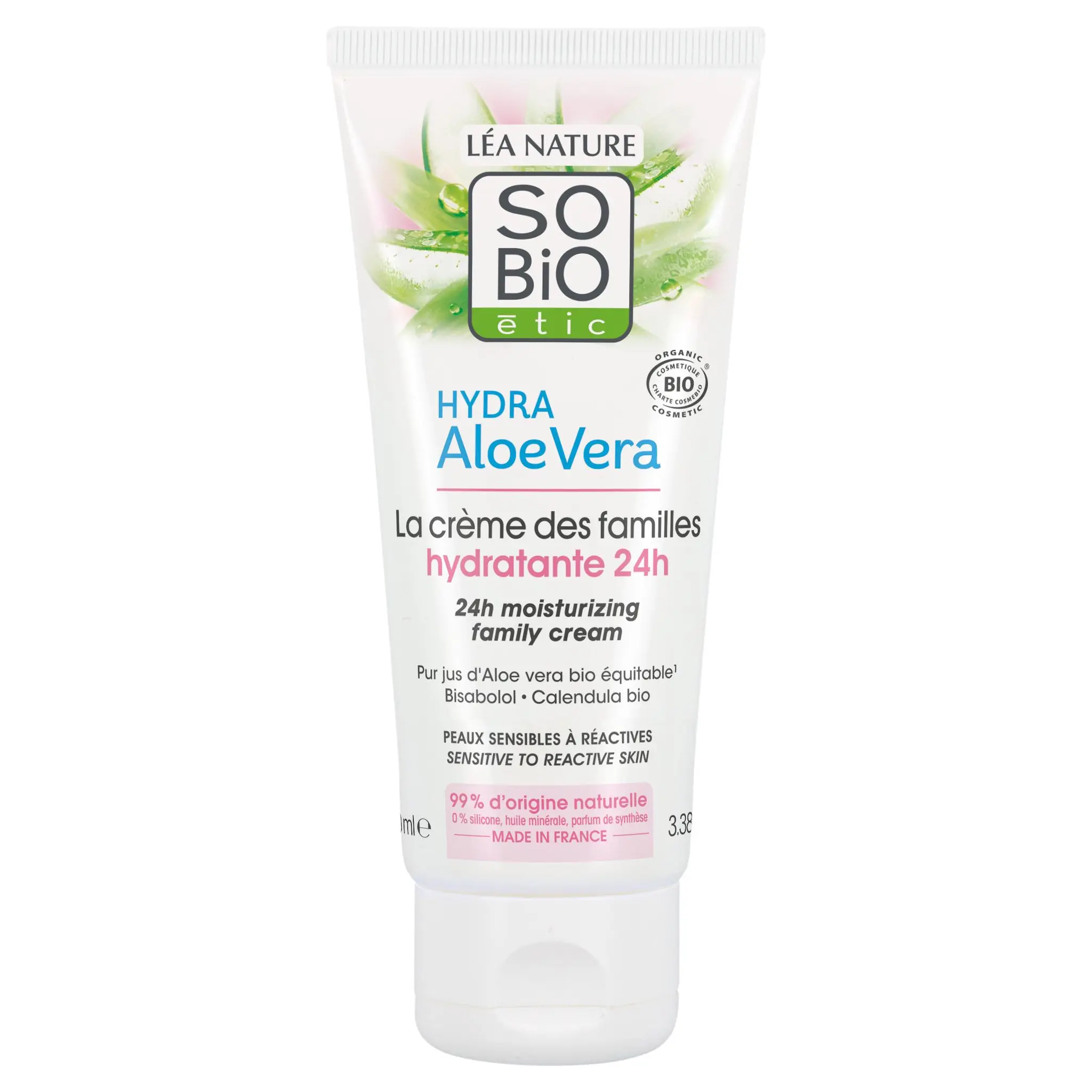 SO BIO ETIC Hydra Aloé Véra La crème des familles hydratante bio peaux sensibles à réactives
