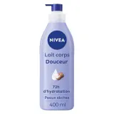 NIVEA Lait corps douceur 72H d'hydratation peaux sèches