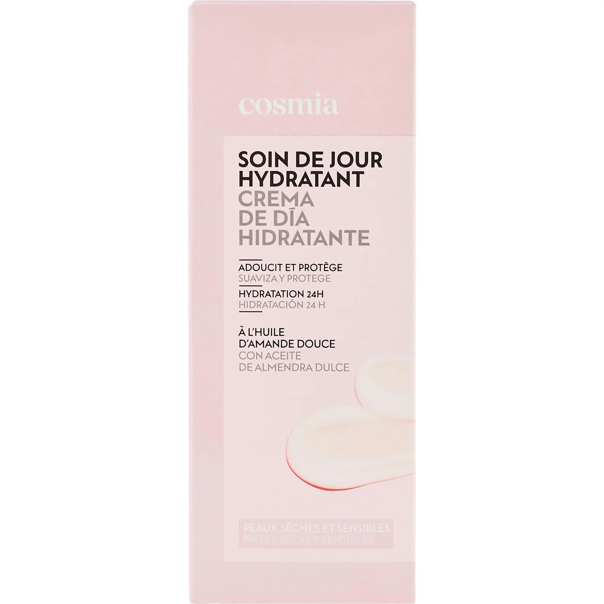COSMIA Soin de jour hydratant à l'huile d'amande douce pour peaux sèches et sensibles