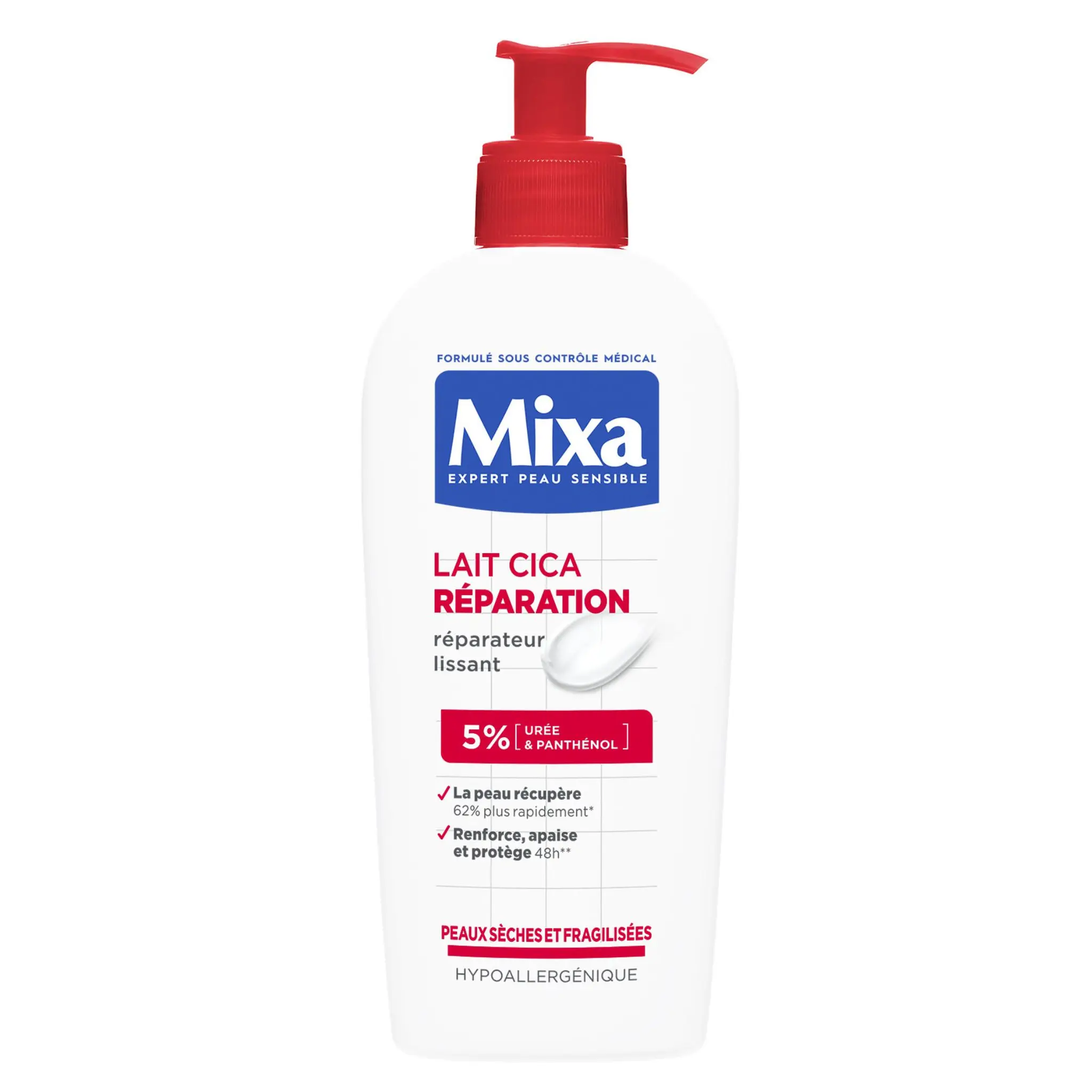 MIXA Expert peau sensible lait cica réparation peaux sèches et fragilisées