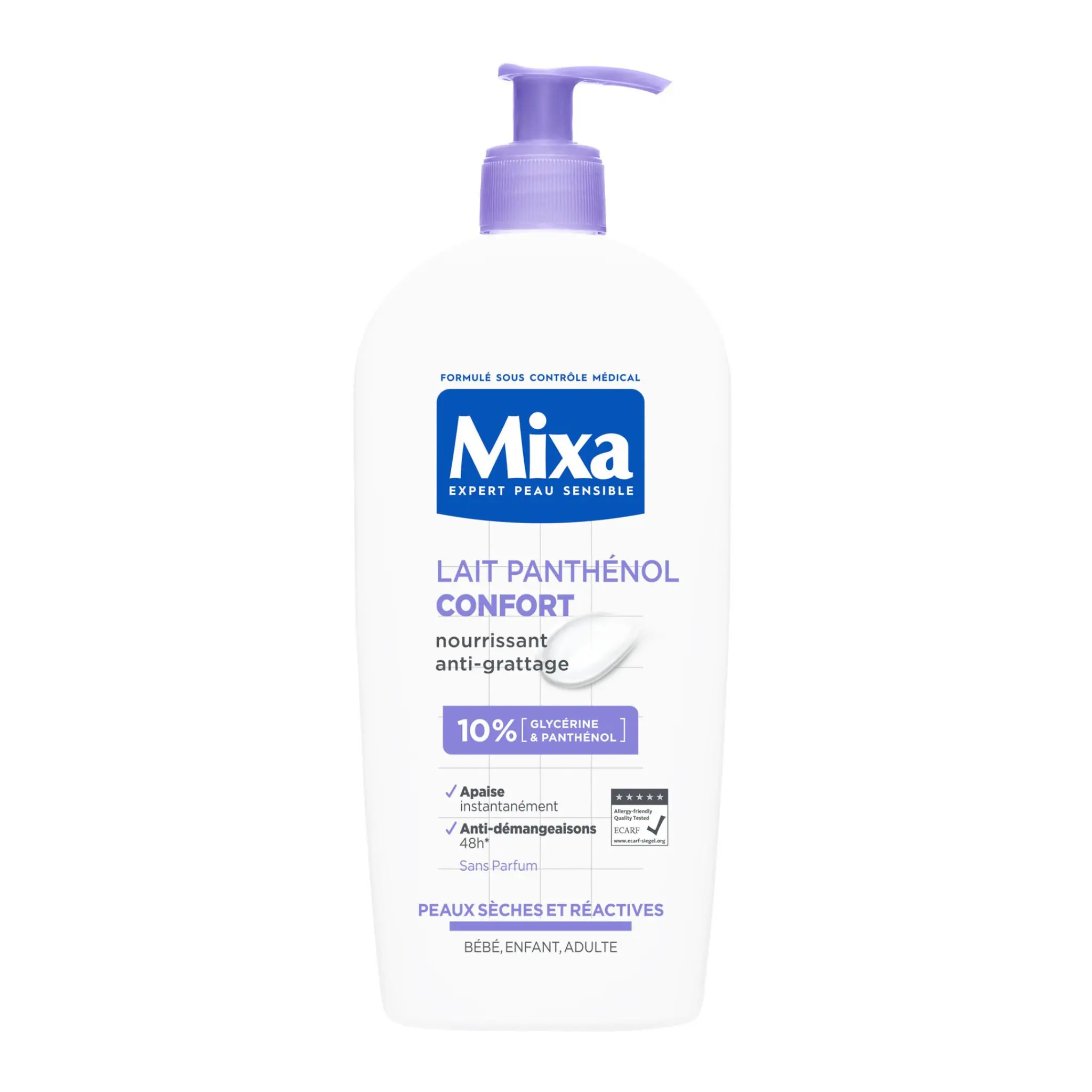 MIXA Lait nourrissant anti-grattage peaux sèches et réactives