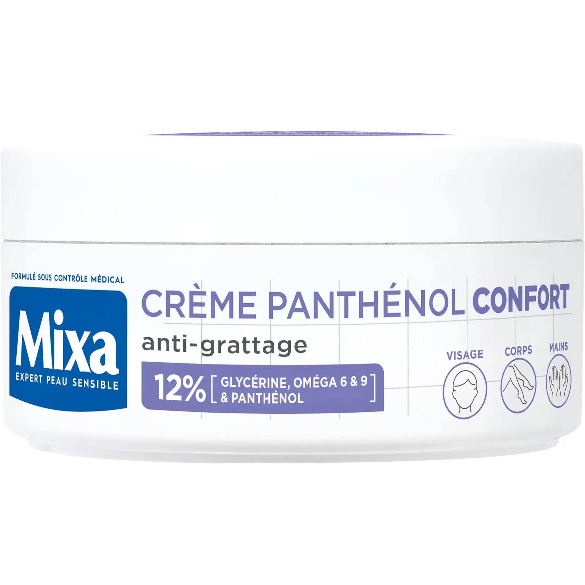 MIXA Crème Panthénol Confort anti-grattage visage, corps, mains