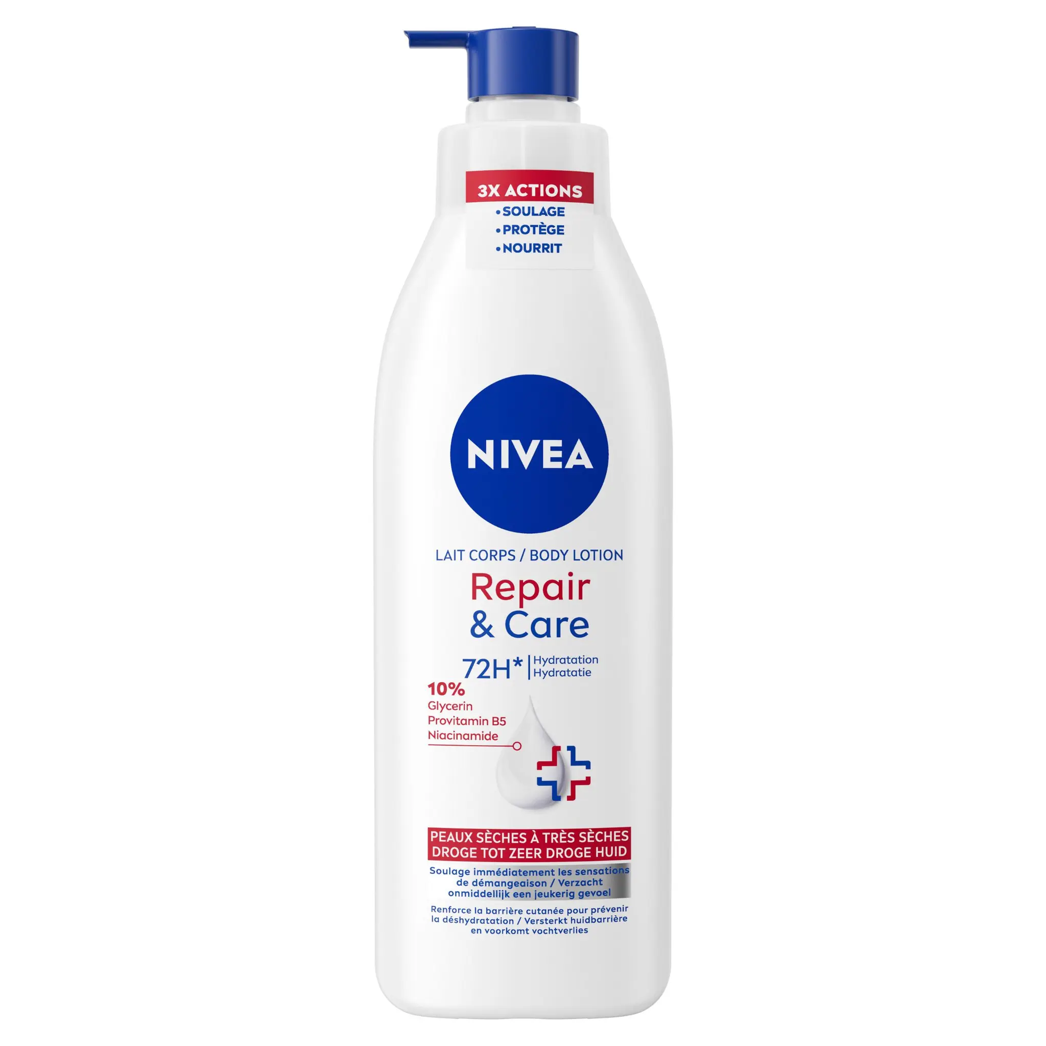 NIVEA Repair & Care 72H Lait corps peaux sèches à très sèches