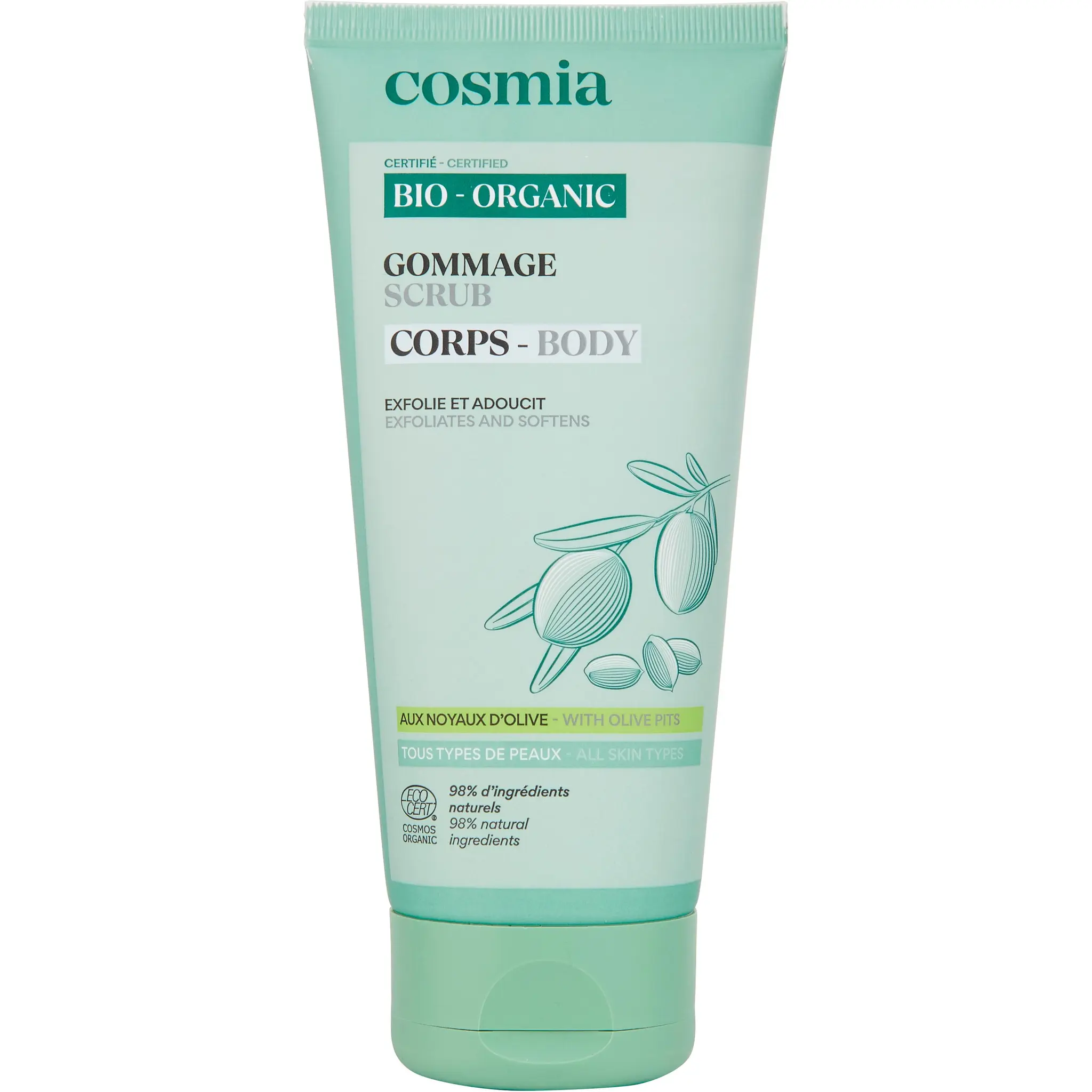 COSMIA Gommage corps exfolie et adoucit aux noyaux d'olive bio
