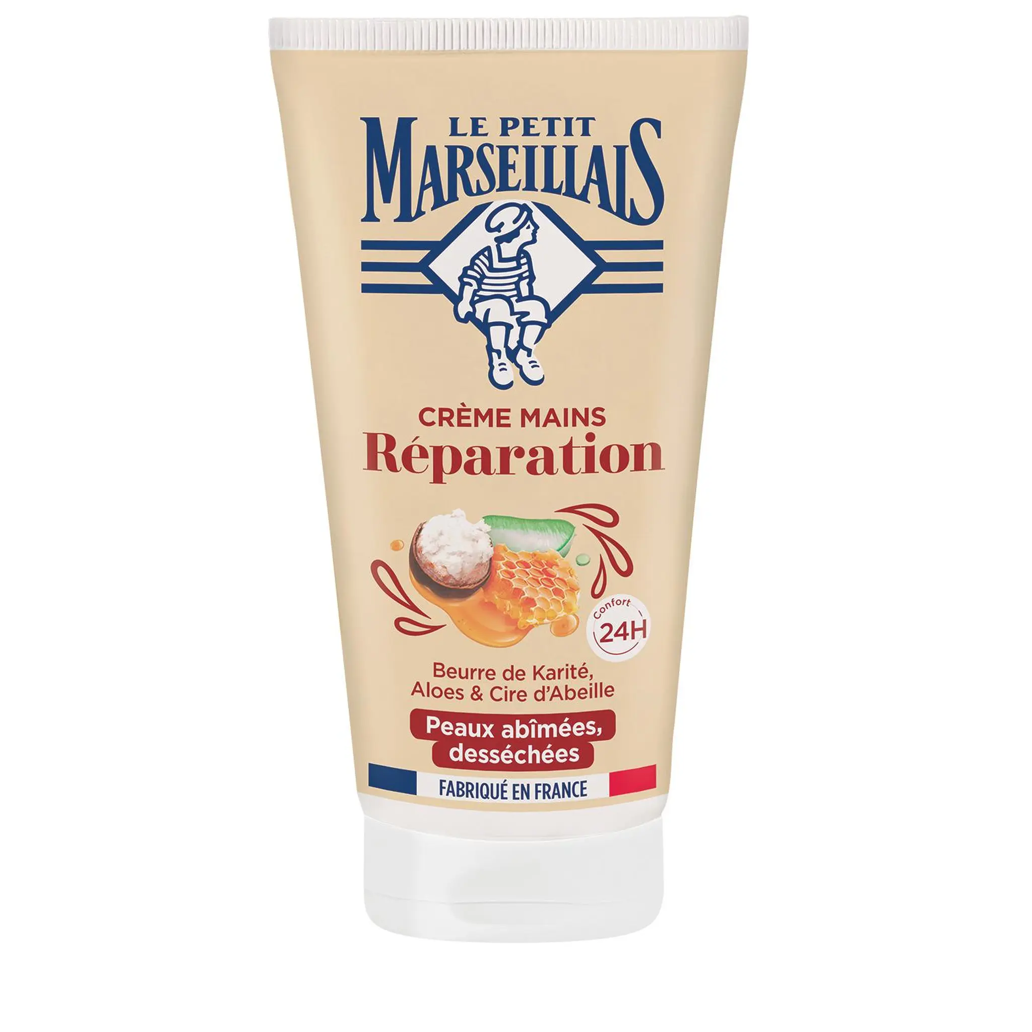 LE PETIT MARSEILLAIS Crème mains réparation beurre de karité aloes et cire d'abeille peaux abîmées desséchées