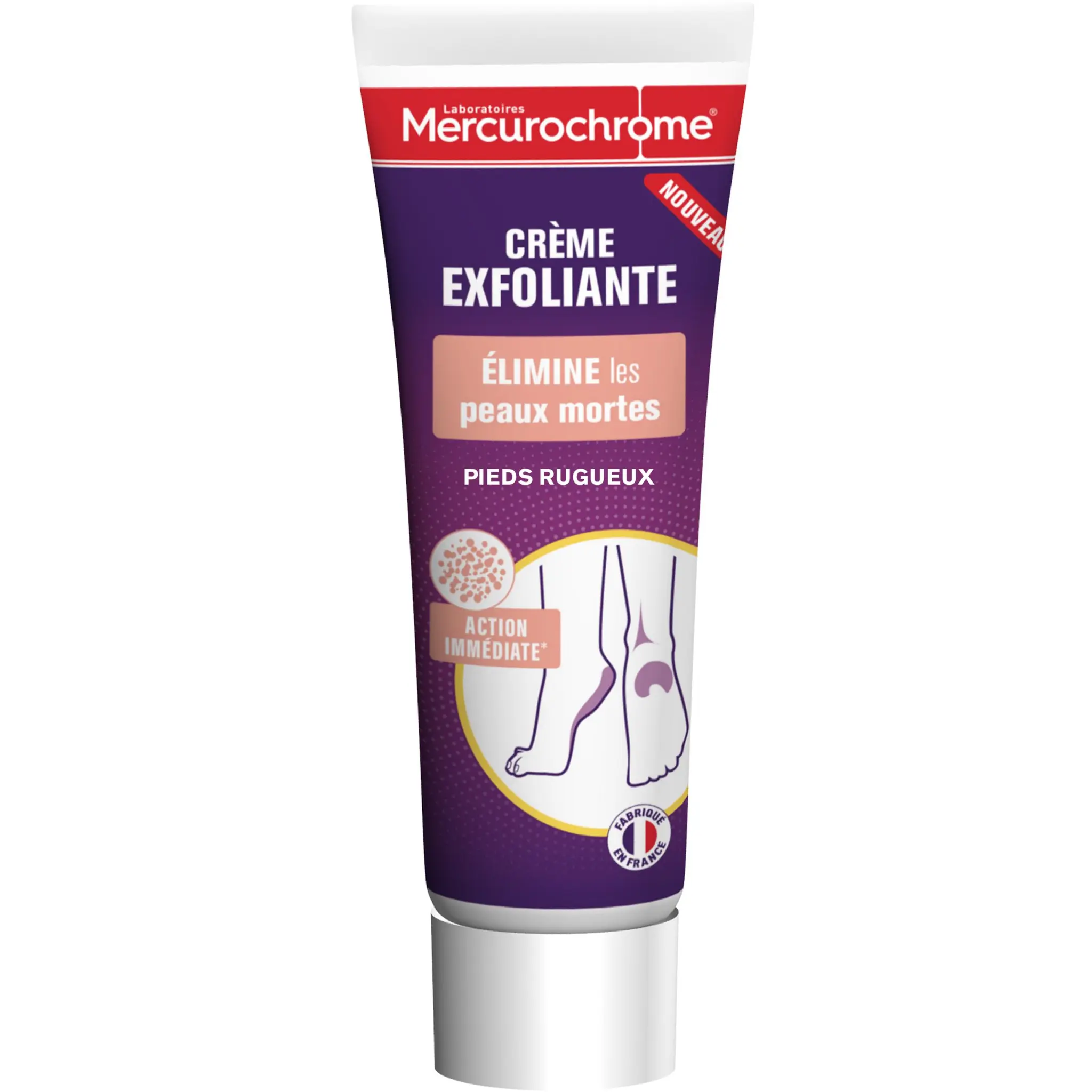 MERCUROCHROME Crème exfoliante pieds rugueux élimine les peaux mortes