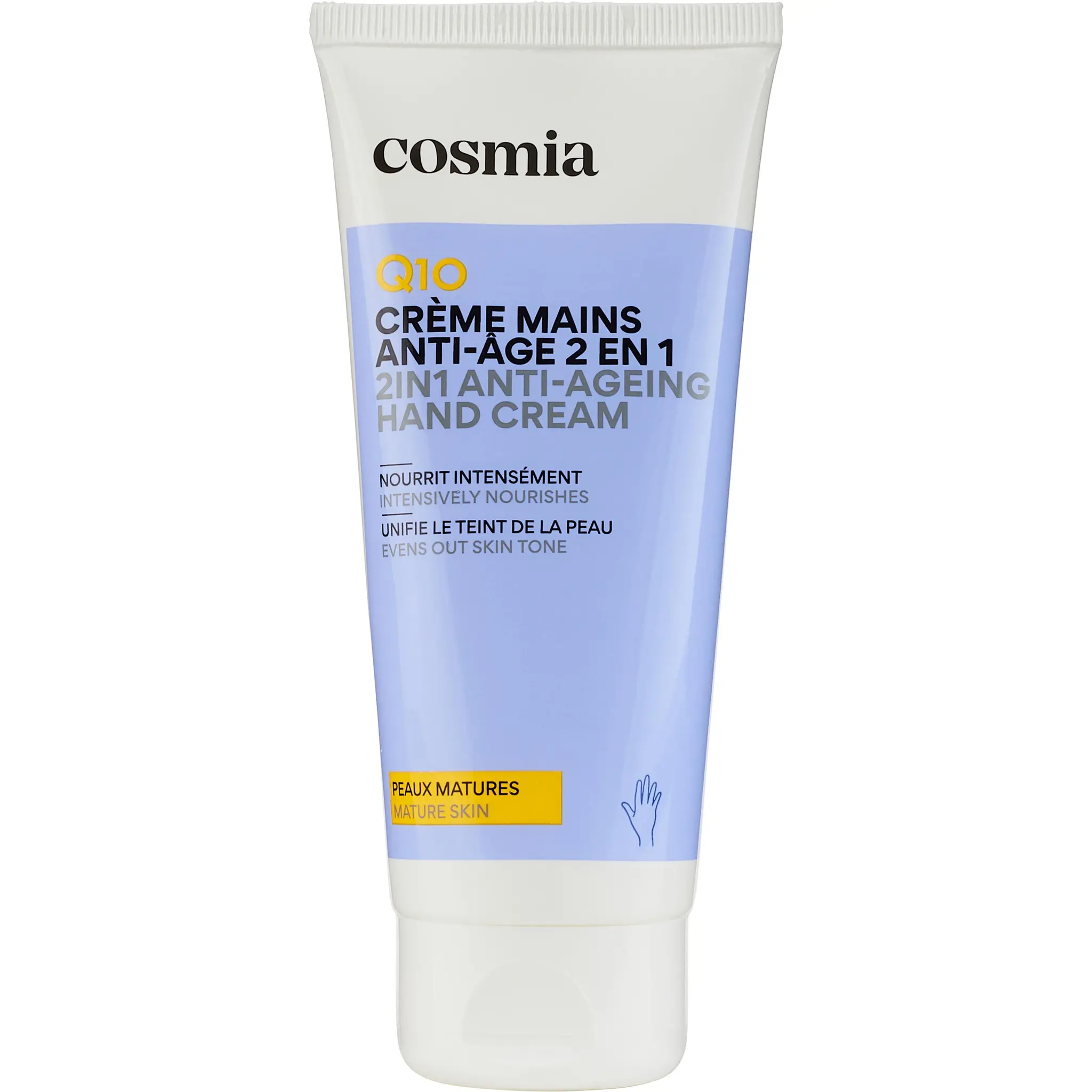 COSMIA Crème pour les mains Q10 anti-âge 2 en 1 pour peaux matures