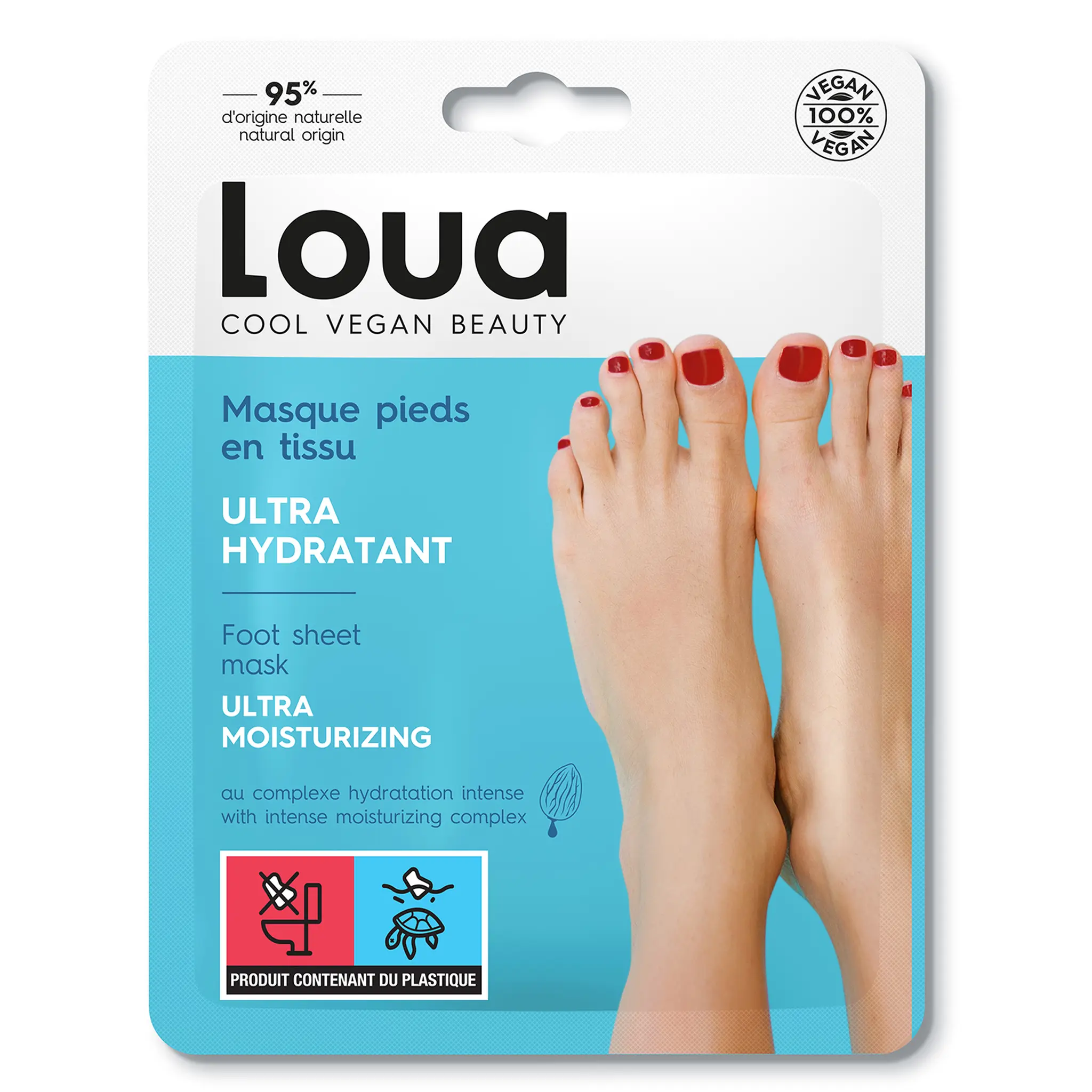 LOUA Masque pied en tissu ultra hydratant