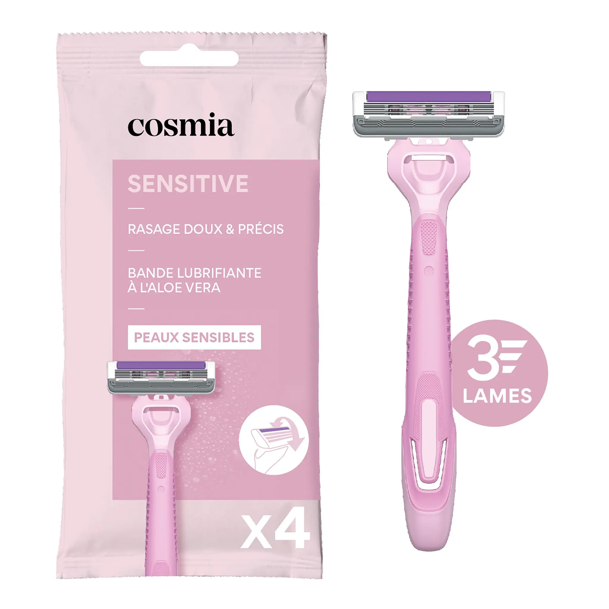 COSMIA Rasoir jetable sensitive 3 lames