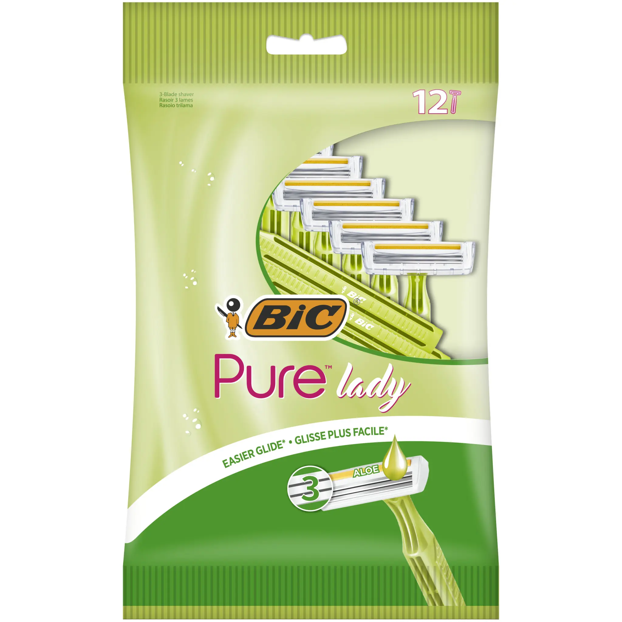 BIC Pure lady rasoirs jetables 3 lames aloe vera femme