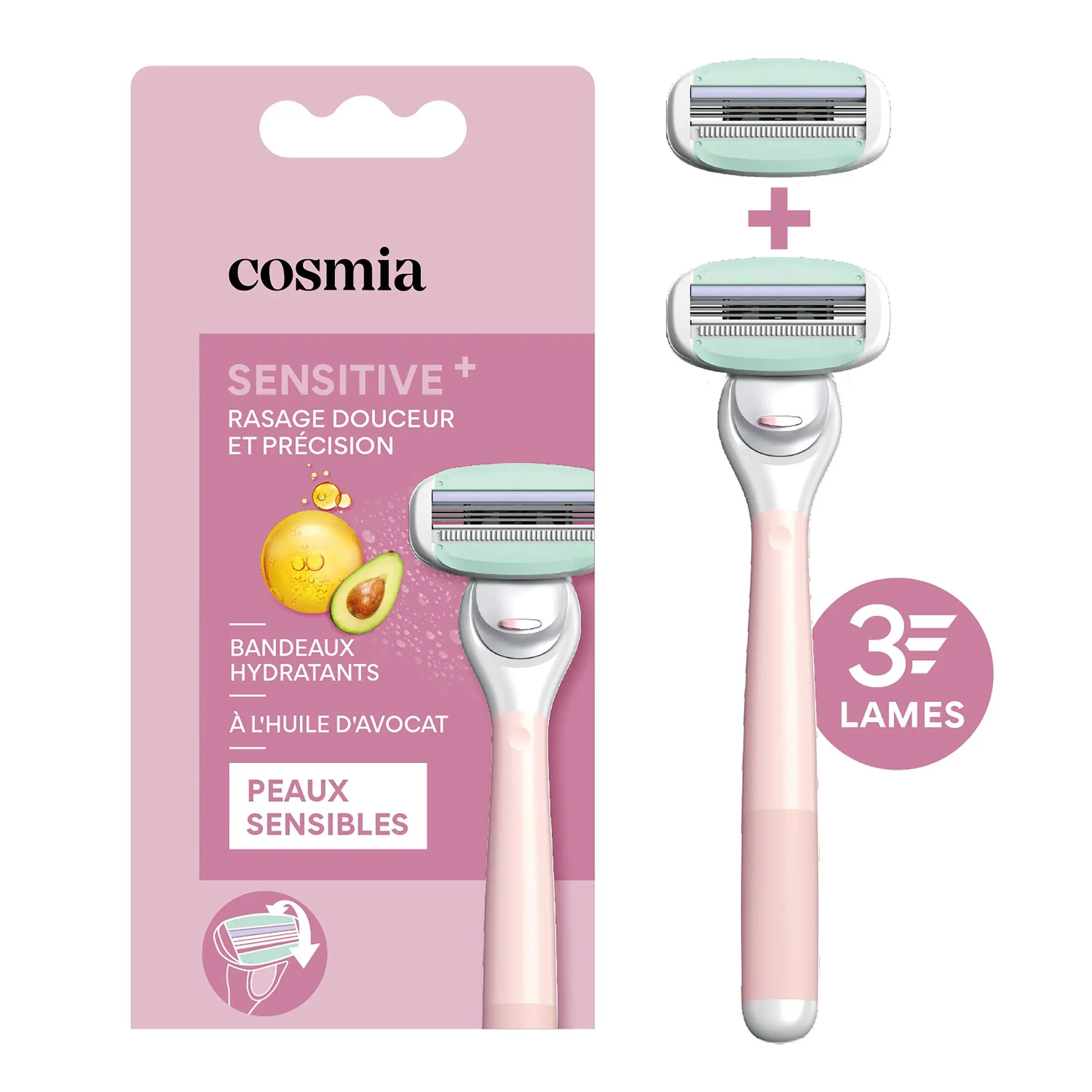COSMIA Rasoir sensitive+ 3 lames