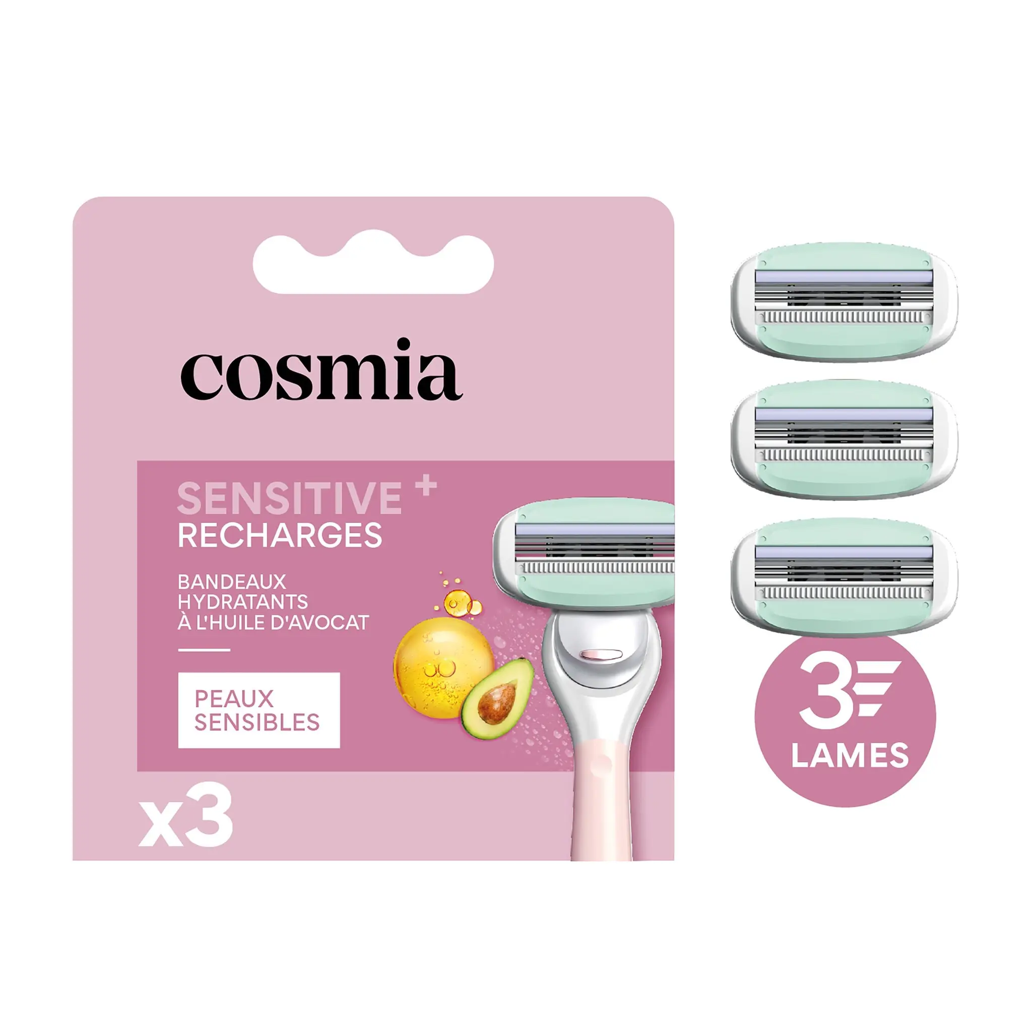 COSMIA Recharges sensitive+ rasoir 3 lames pour femme