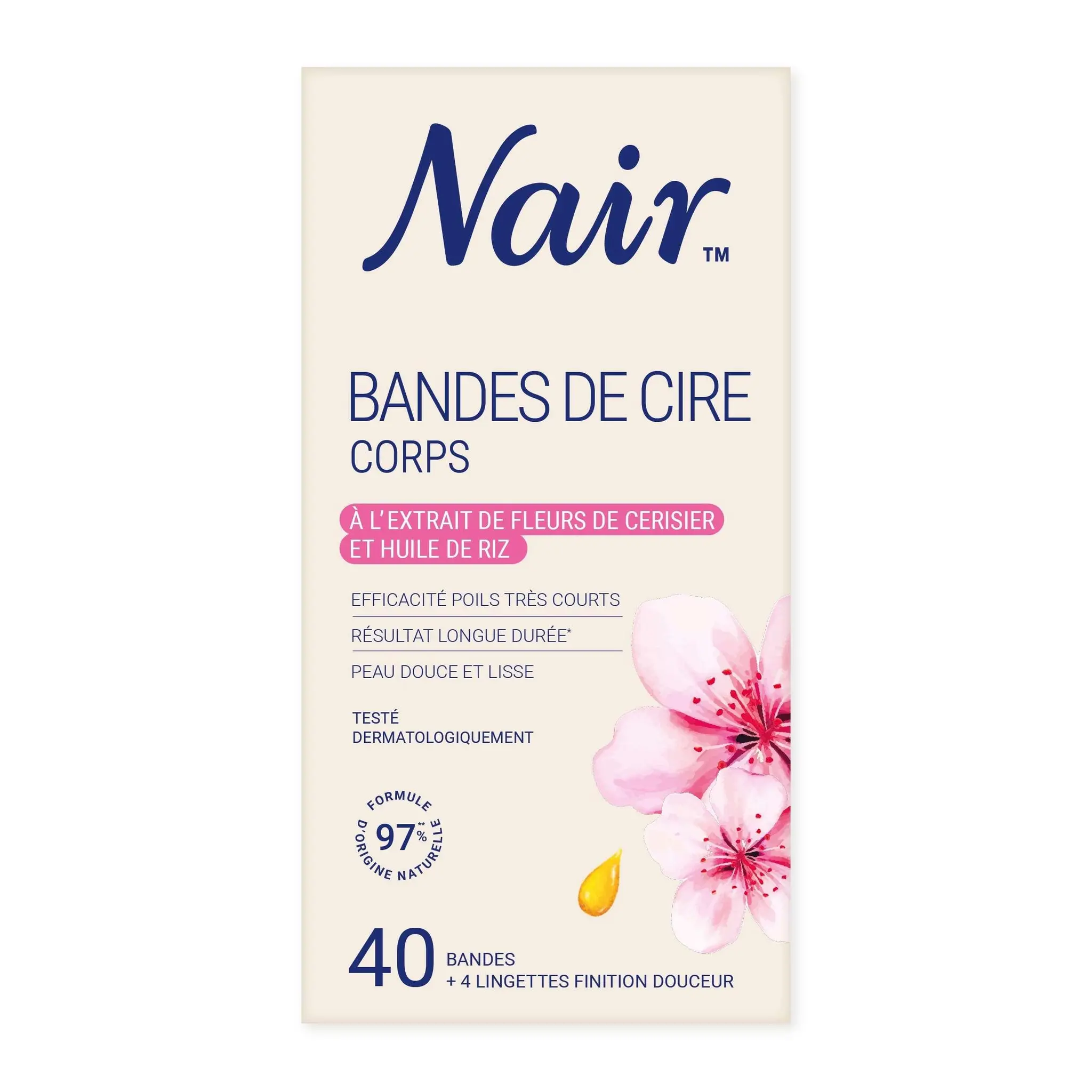 NAIR Bandes de cire corps fleur de cerisier