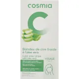 COSMIA Bandes de cire froide à l'aloe vera visage pour peaux sensibles