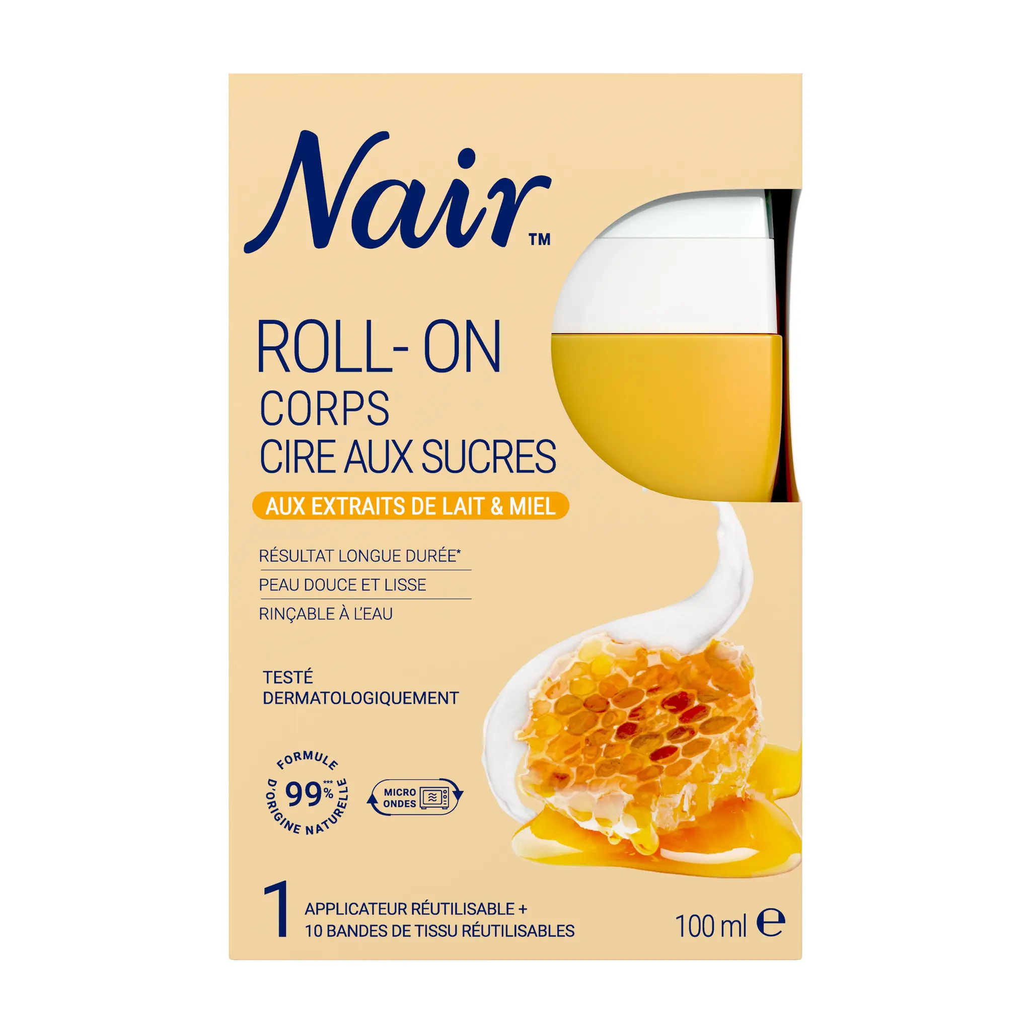 NAIR Roll on corps cire au sucre pour peaux sèches et sensibles