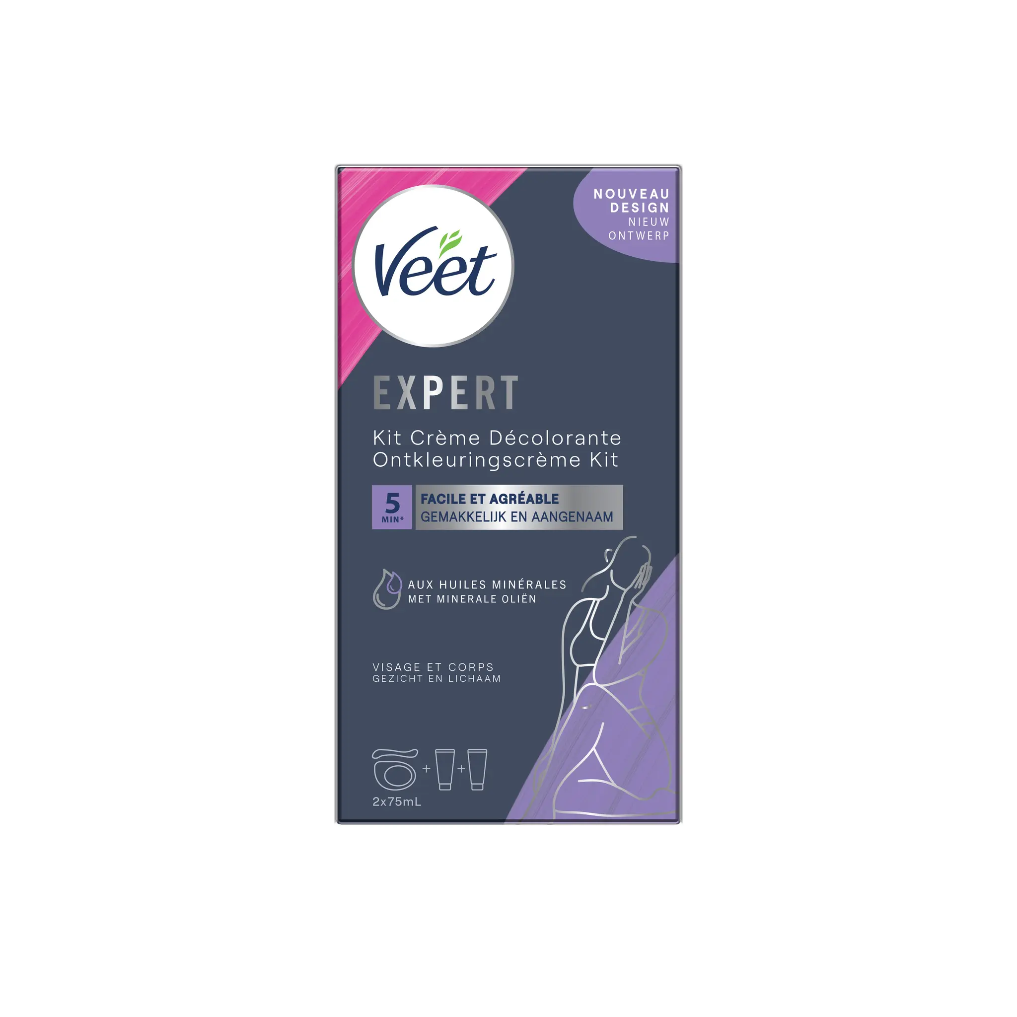 VEET Crème décolorante visage et corps peaux normales