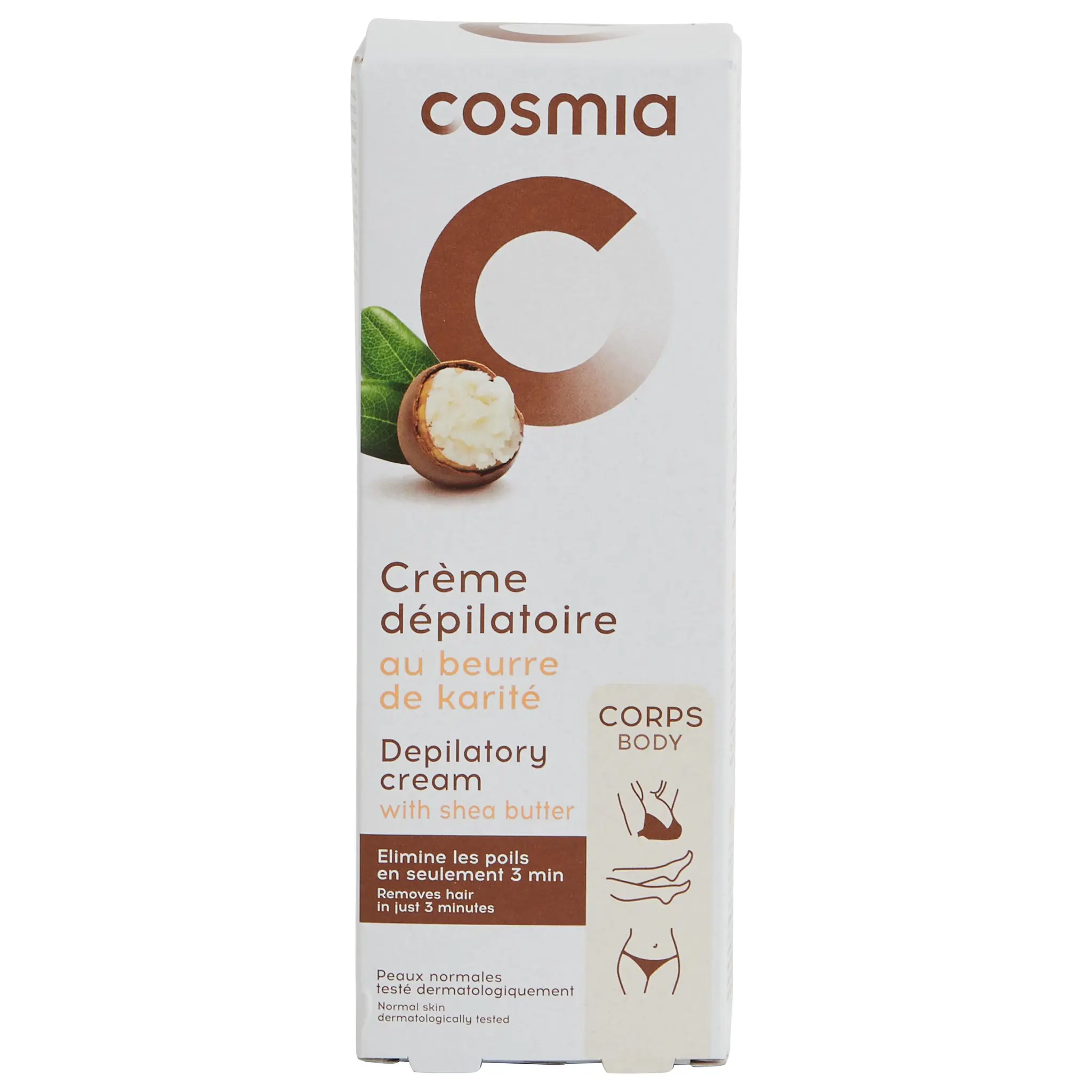 COSMIA Crème dépilatoire au beurre de karité corps pour peaux normales