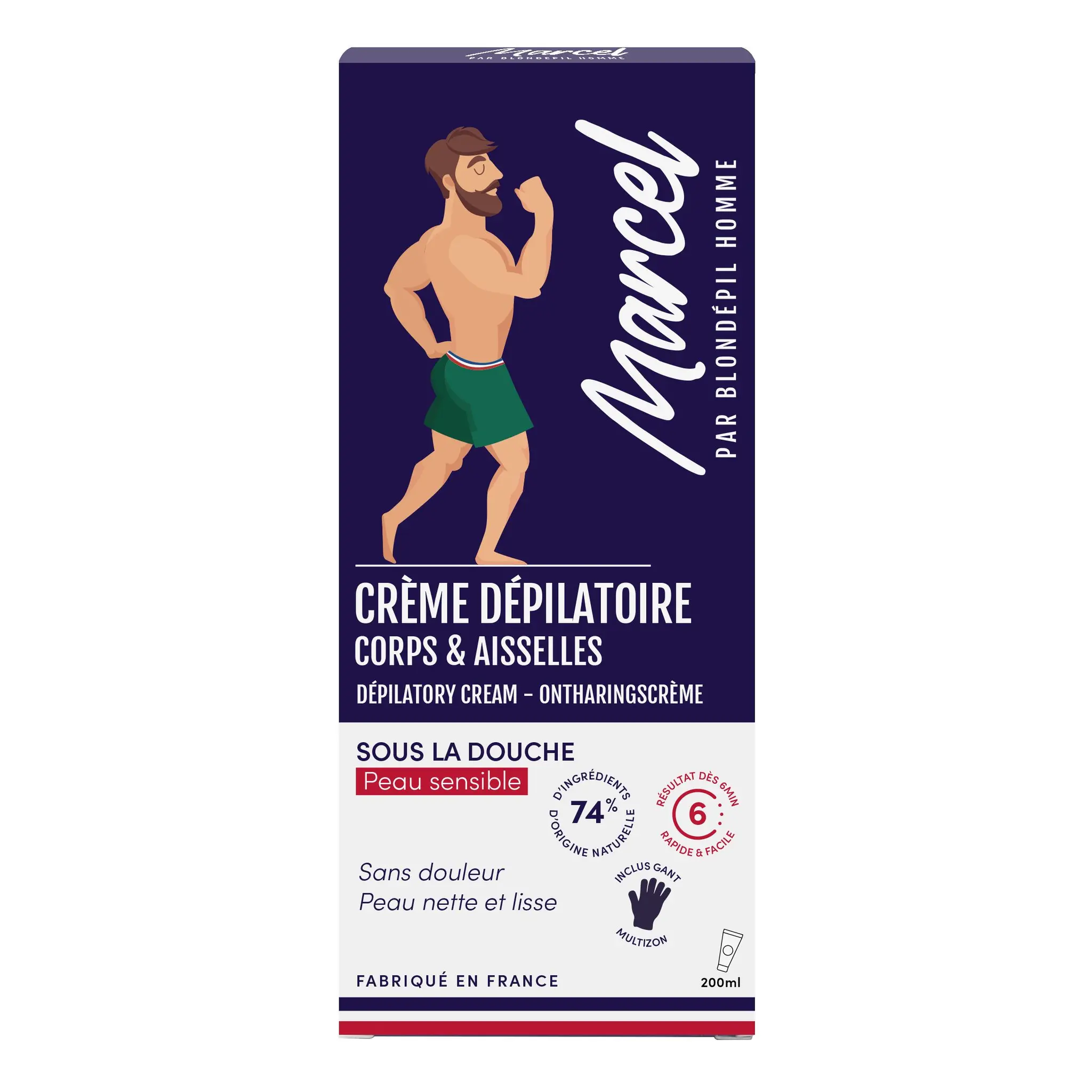 MARCEL Crème dépilatoire aisselles corps peaux sensibles