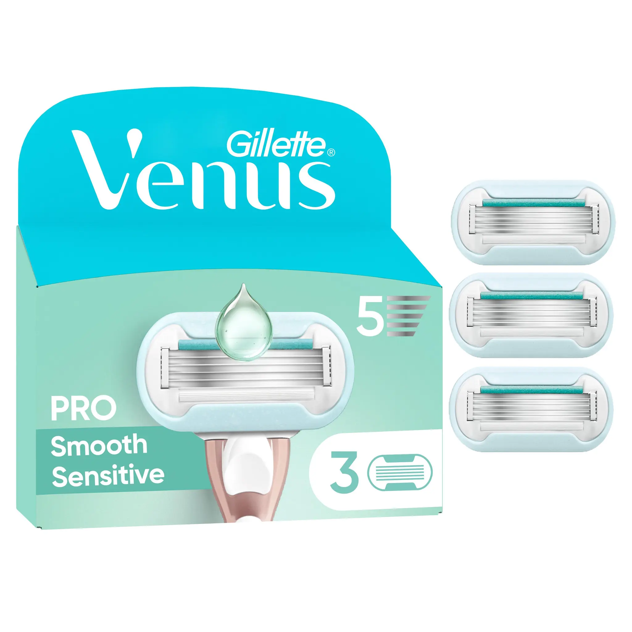 GILLETTE Venus Pro Smooth Sensitive recharges 5 lames