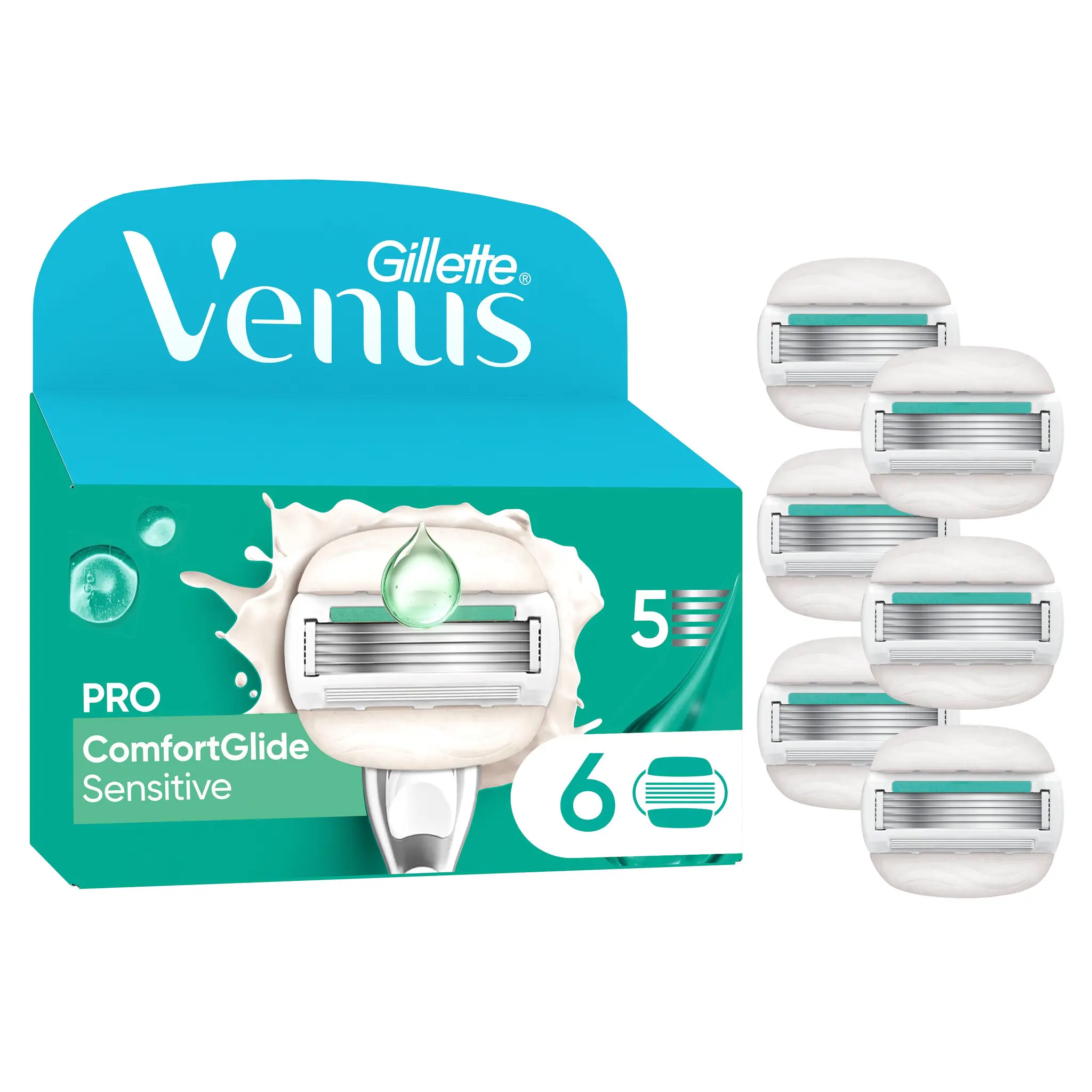GILLETTE Venus Pro ComfortGlide Sensitive recharges 5 lames