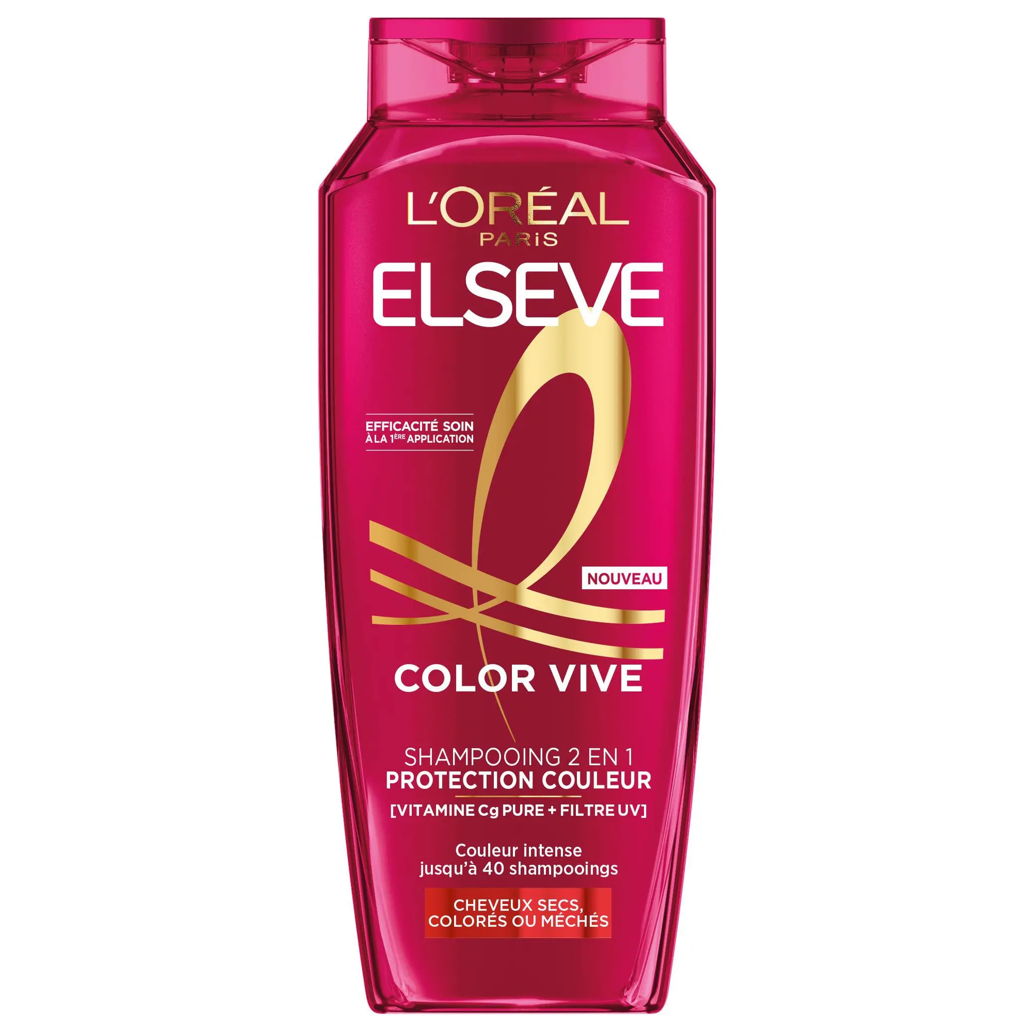 ELSEVE Color Vive Shampoing 2en1 protection couleur cheveux secs , colorés et méches