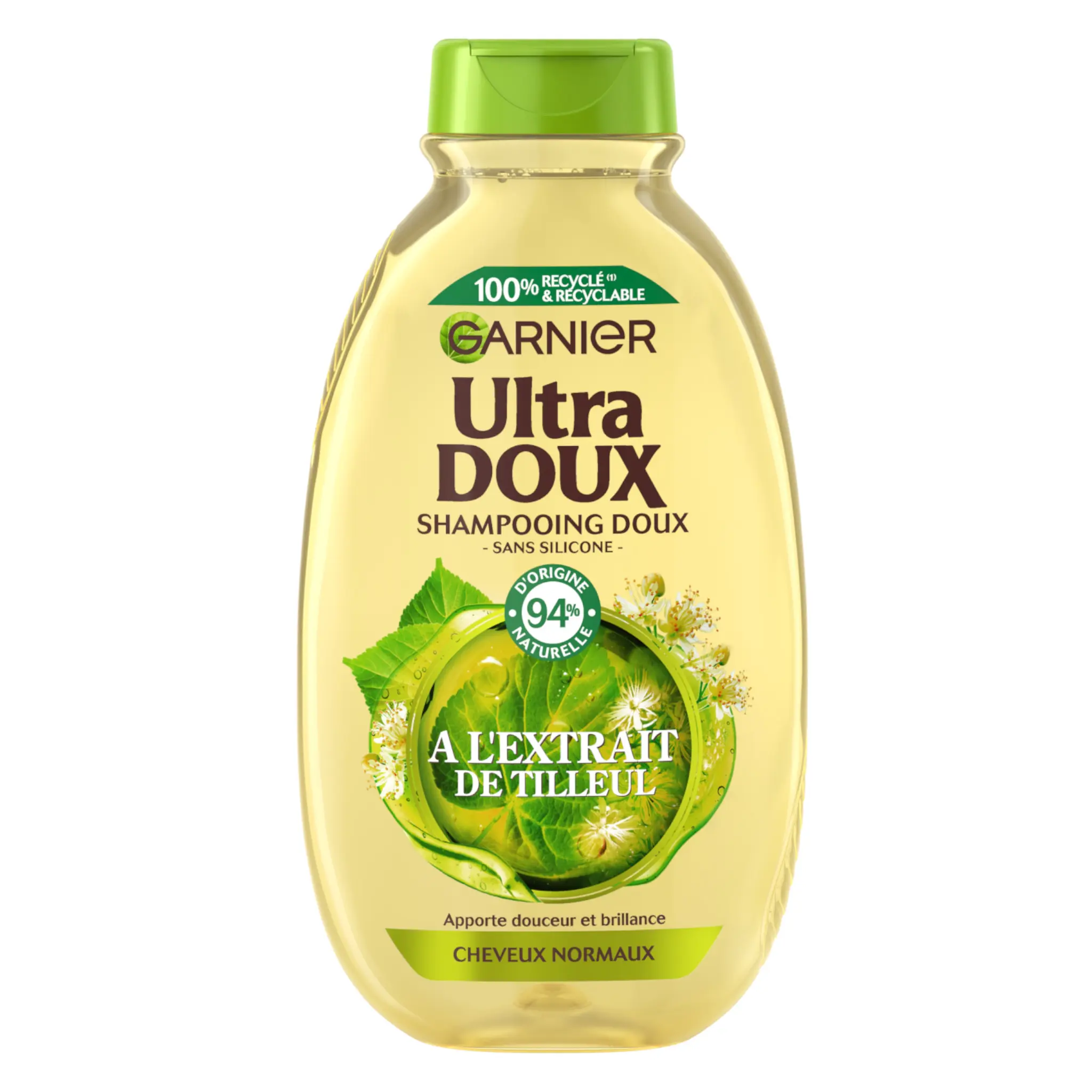 GARNIER ULTRA DOUX Shampoing doux à l'extrait de tilleul pour cheveux normaux