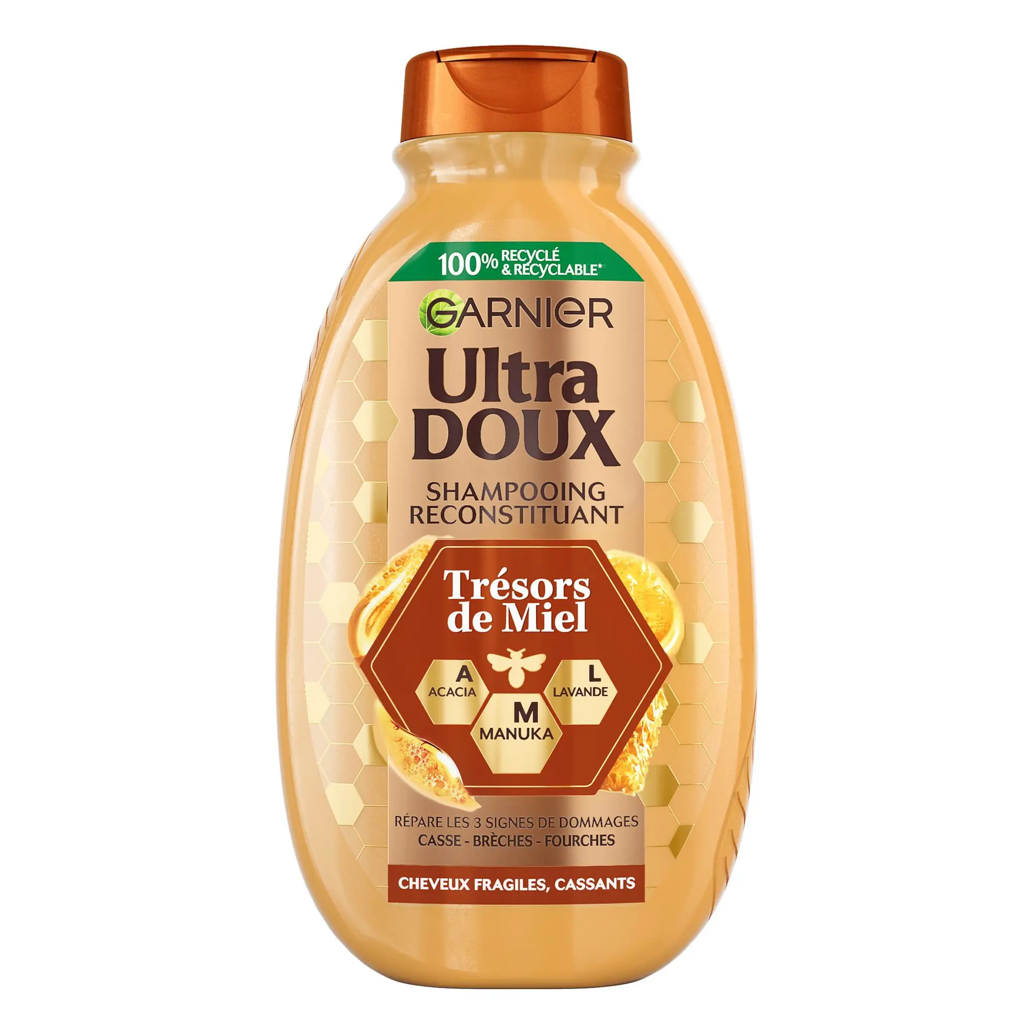 GARNIER ULTRA DOUX Shampoing reconstituant trésors de miel cheveux fragilisés, cassants