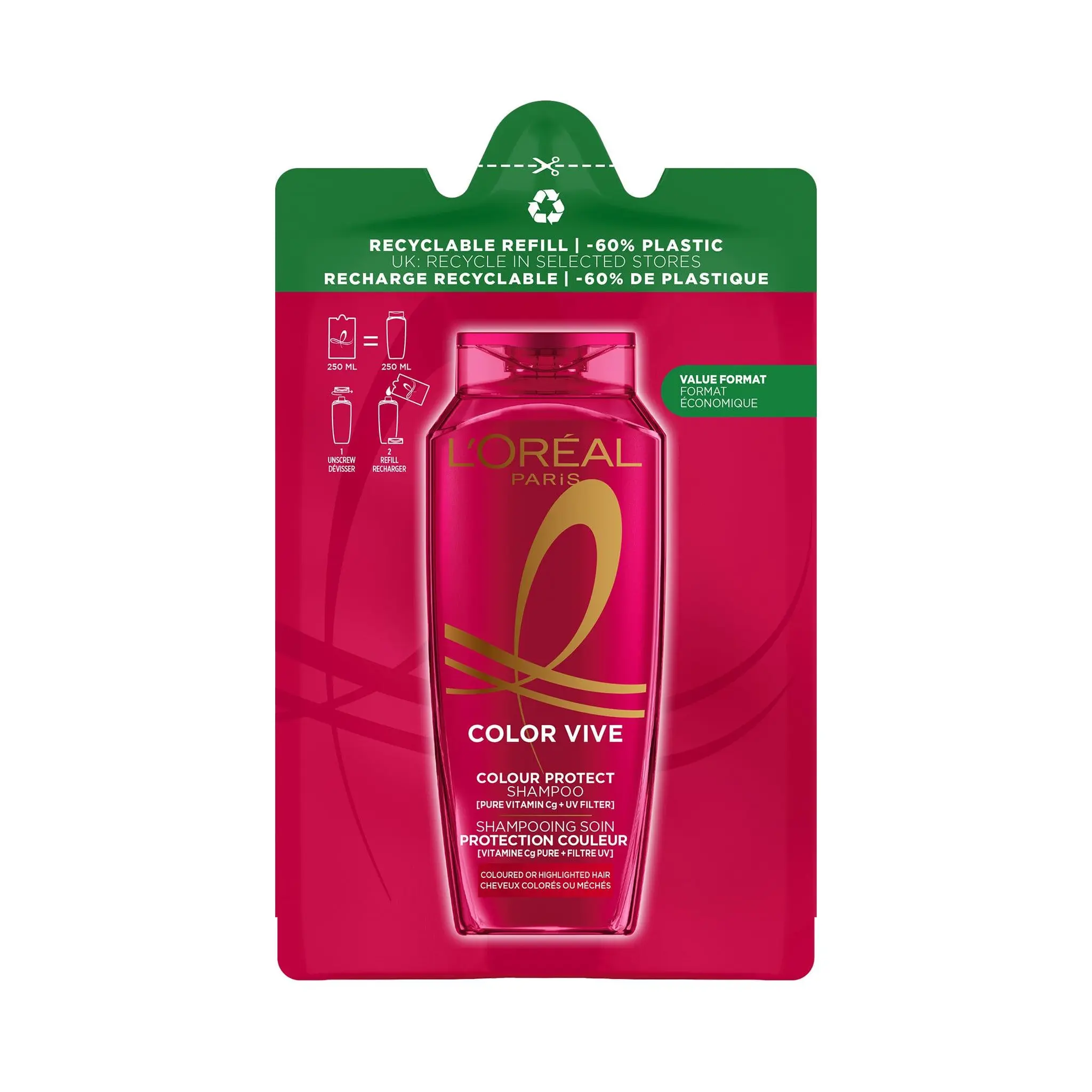 L'OREAL Elseve Color Vive Recharge shampoing protection couleur cheveux colorés ou méchés