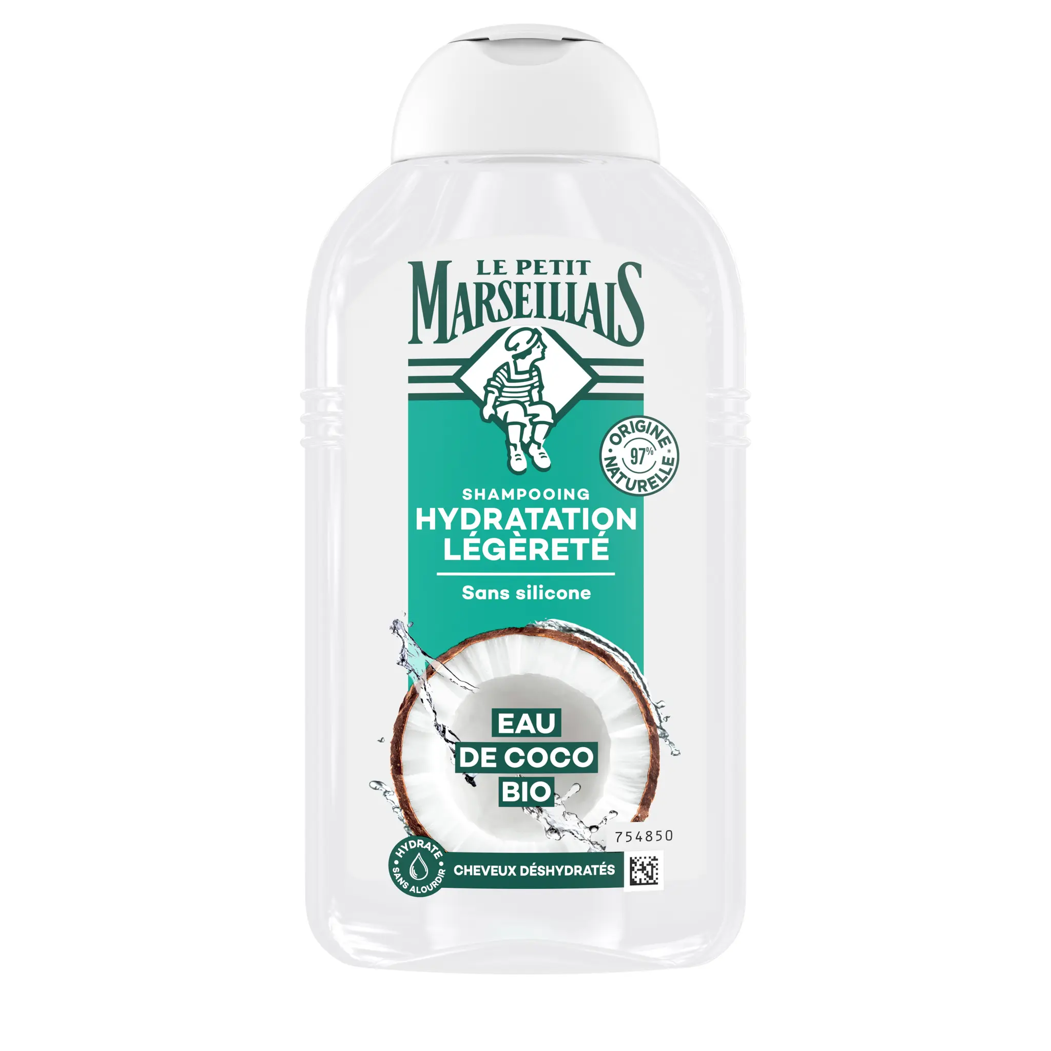 LE PETIT MARSEILLAIS Shampooing hydratation calendula et eau de coco bio cheveux déshydratés