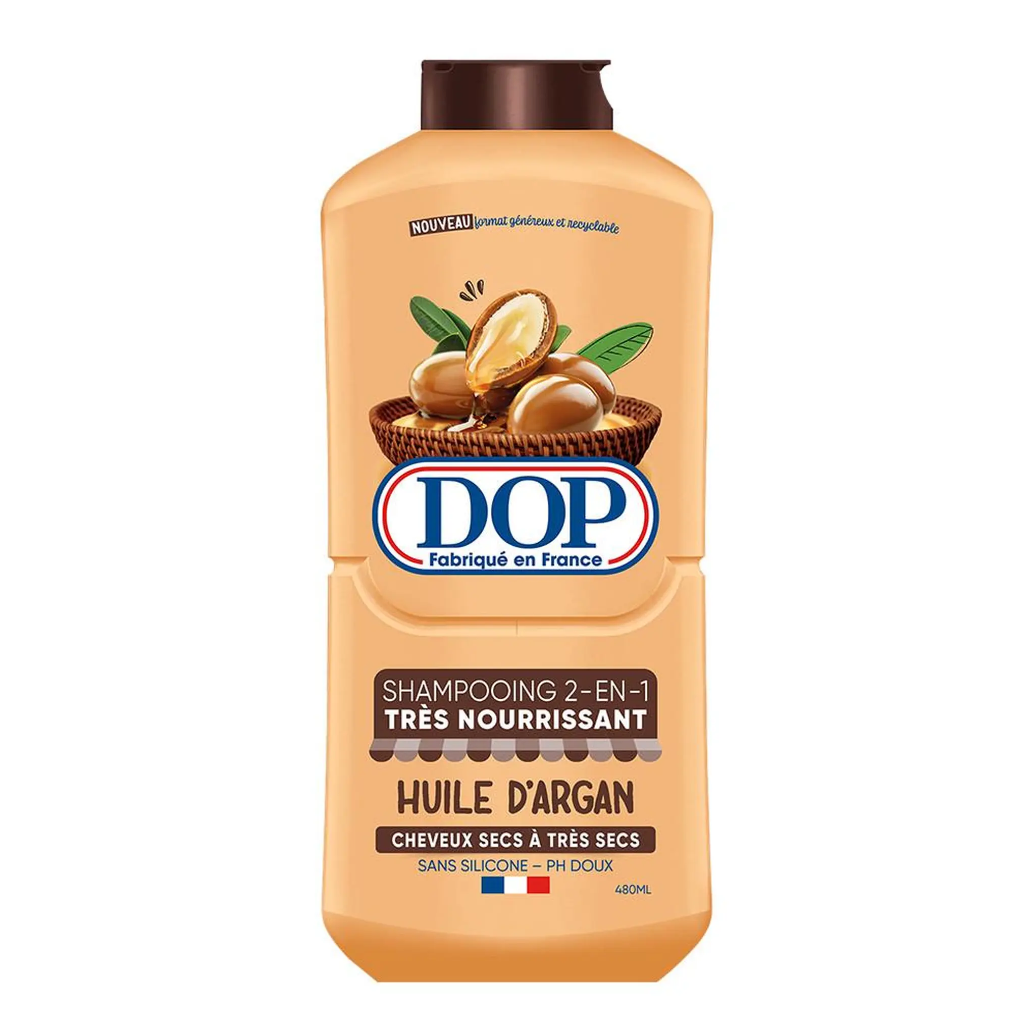 DOP Shampooing 2en1 très nourrissant à huile d'argan cheveux secs à très secs
