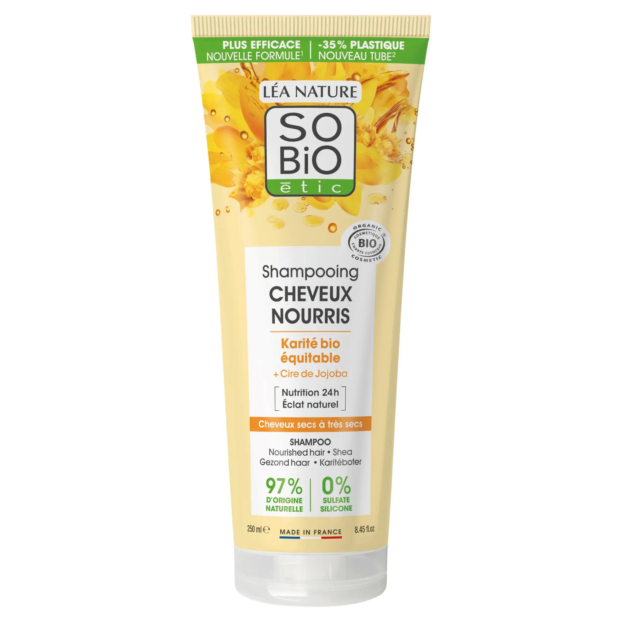 SO BIO ETIC Shampoing cheveux nourris karité + cire jojoba cheveux secs à très secs