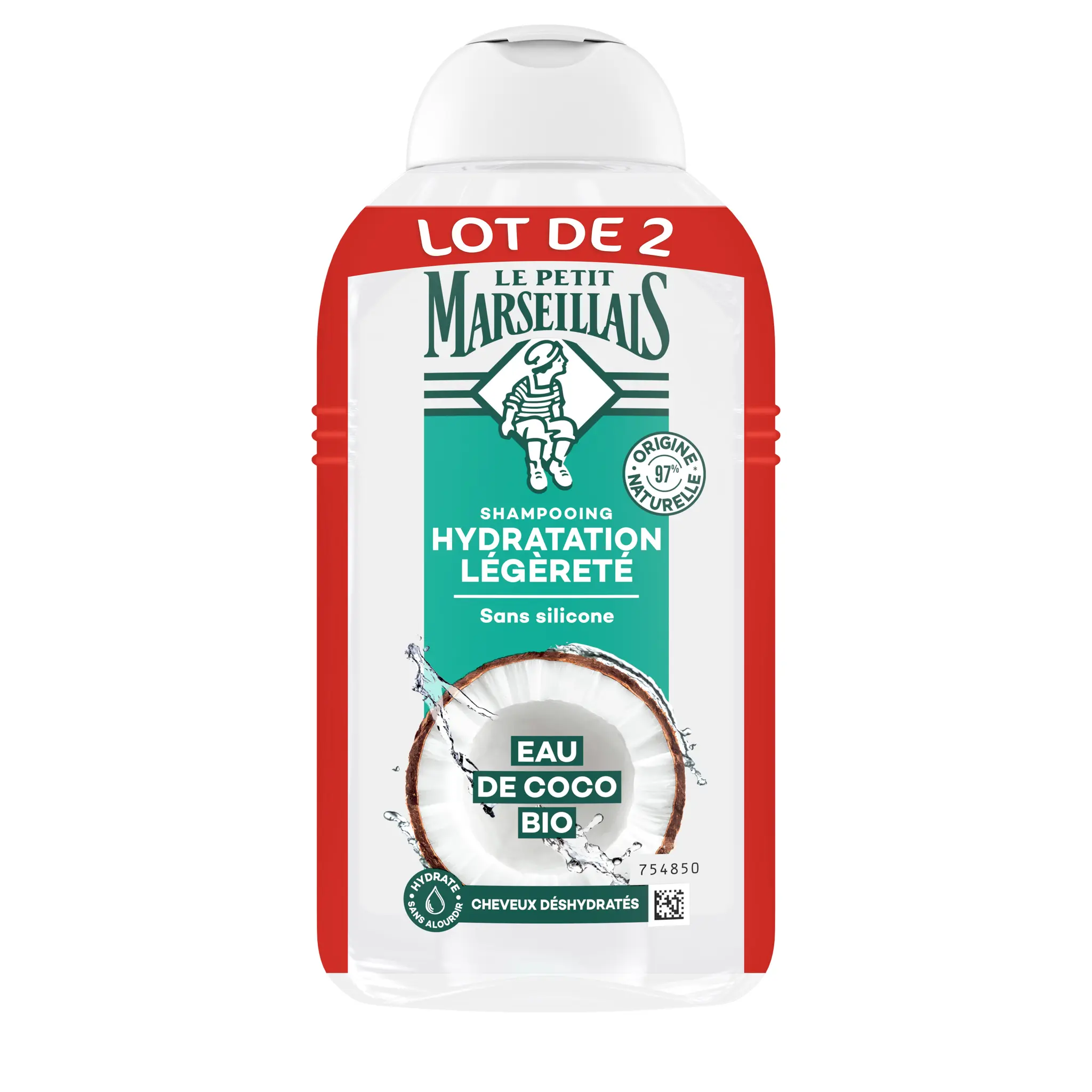 LE PETIT MARSEILLAIS Infusion Hydratation Shampoing doux cheveux déshydratés et secs infusion de calendula et eau de coco bio