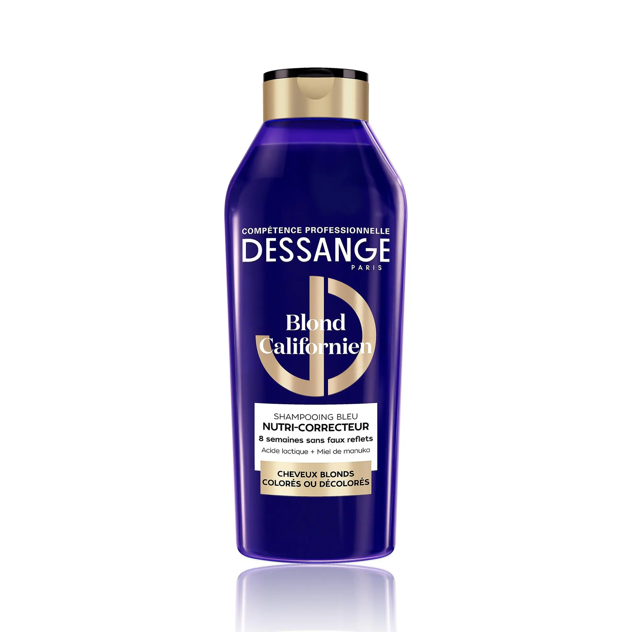 DESSANGE Blond californien shampoing bleu nutri-correcteur pour cheveux blonds colorés ou décolorés