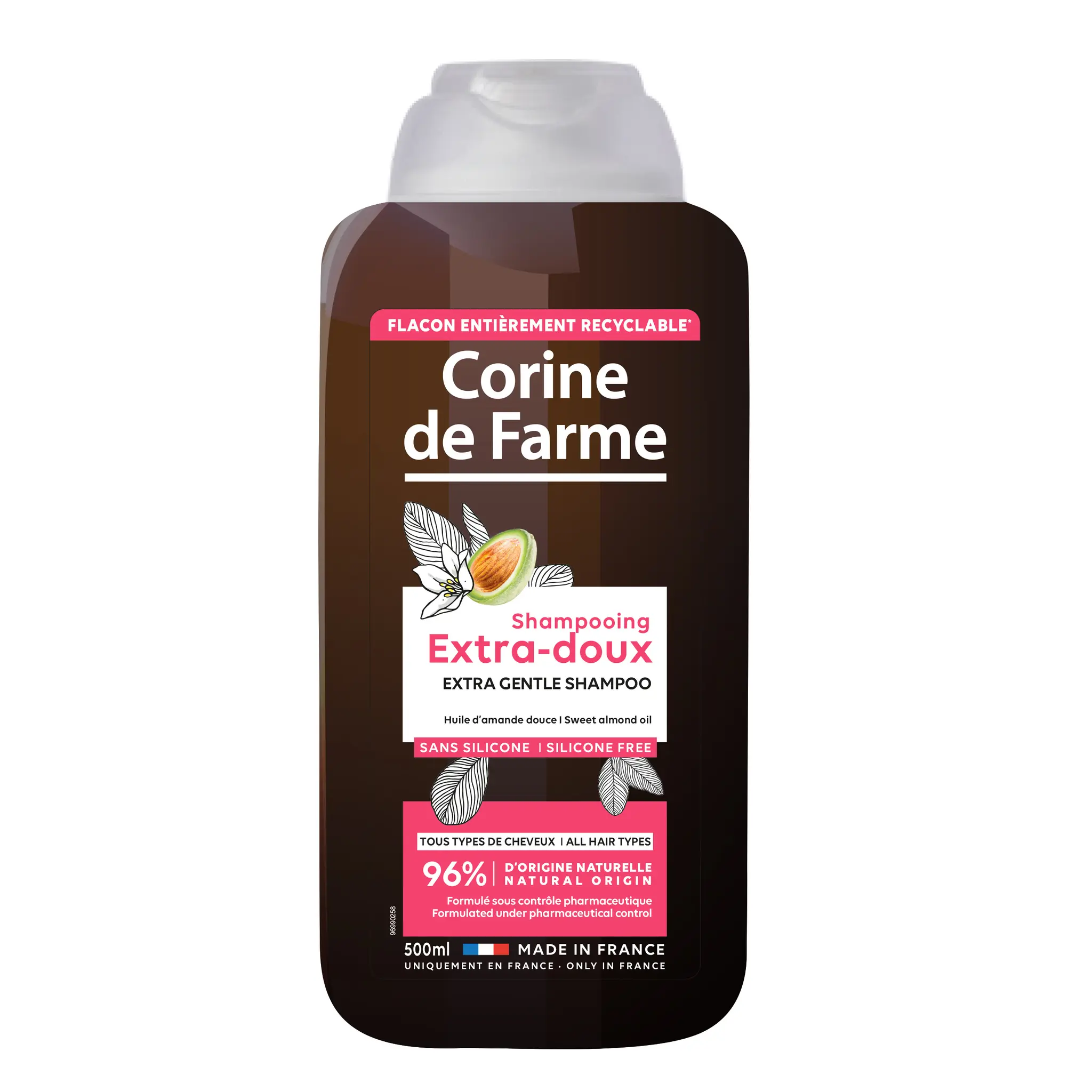 CORINE DE FARME Shampoing extra-doux tous types de cheveux huile d'amande douce