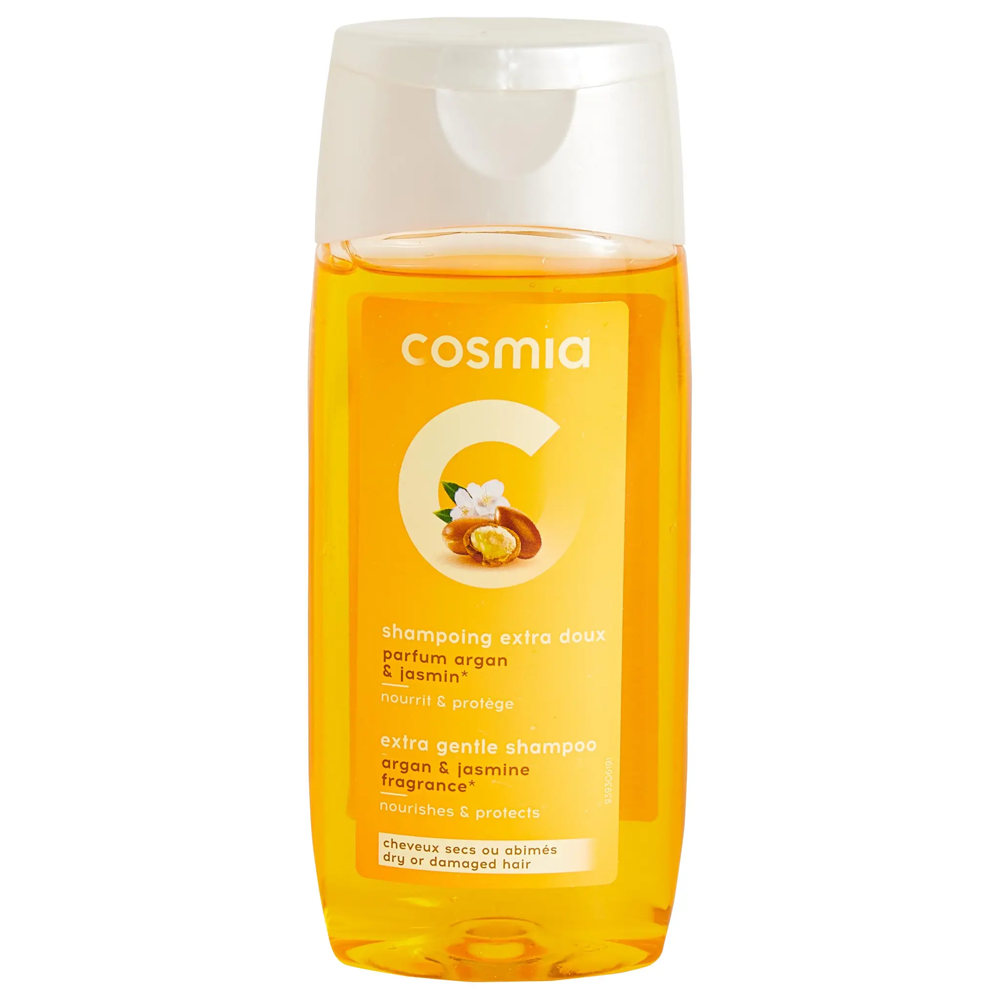 COSMIA Shampooing extra doux au parfum d'argan et de jasmin pour cheveux sec ou abîmés