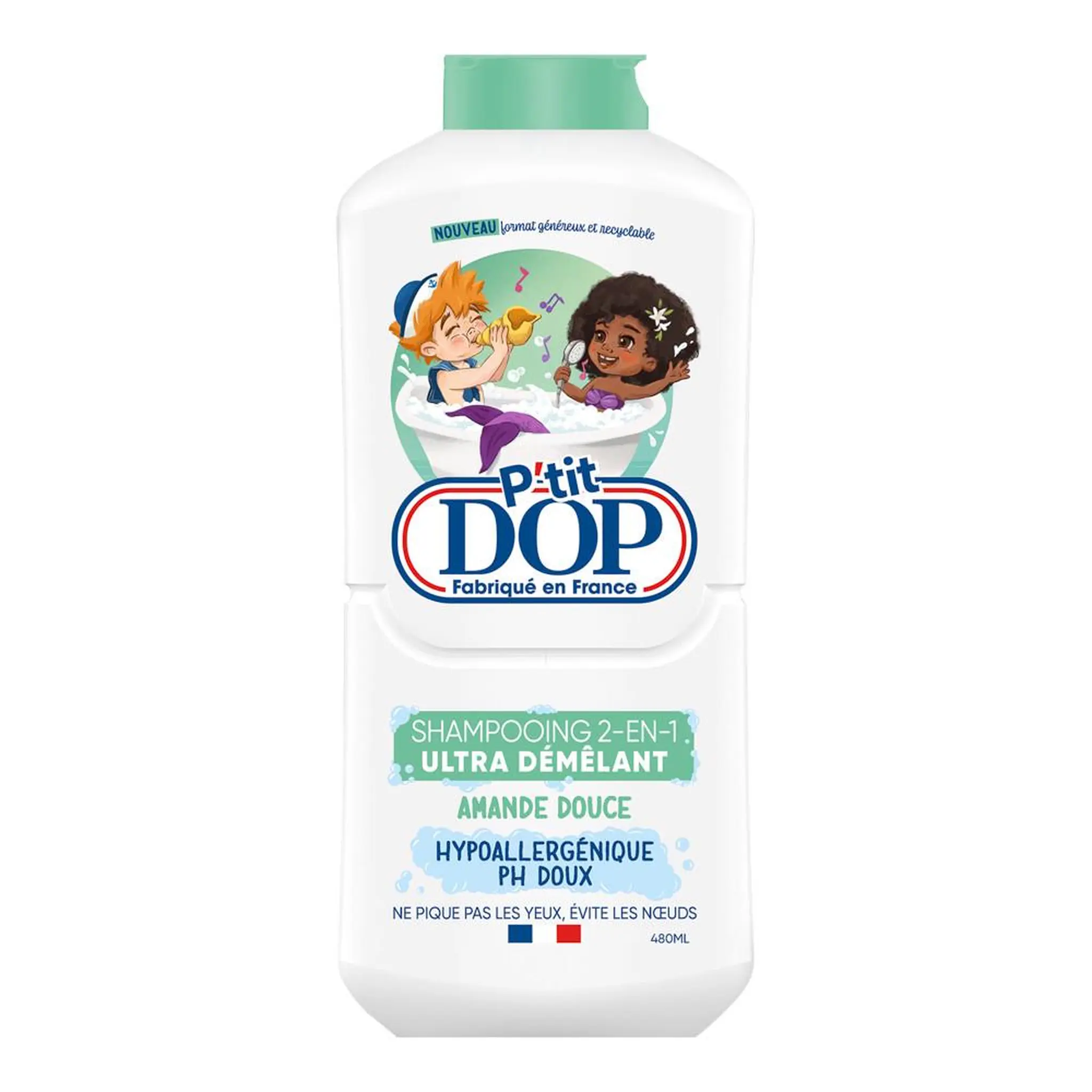 P'TIT DOP Shampoing 2 EN 1 ultra démêlant à l'amande douce